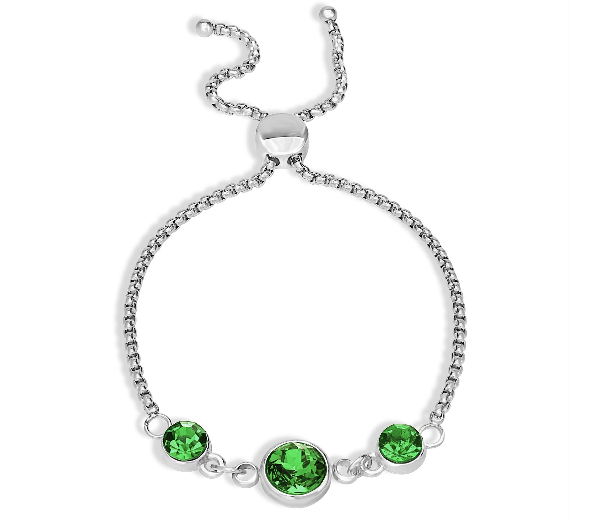 Steel by Design Crystal Birthstone Adjustable Bracelet