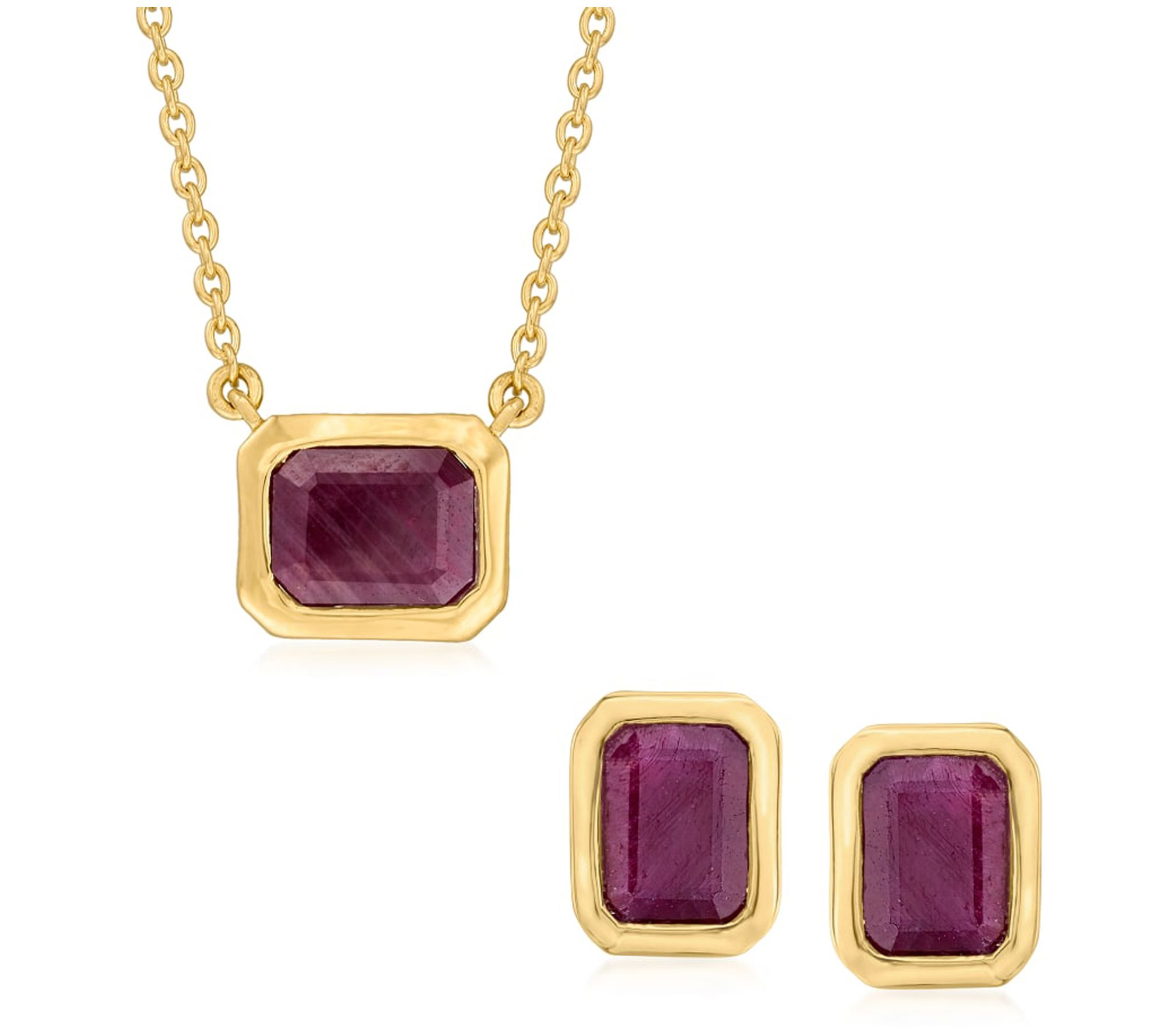 Affinity Gems Necklace & Earrings Set, 14K GoldPlated