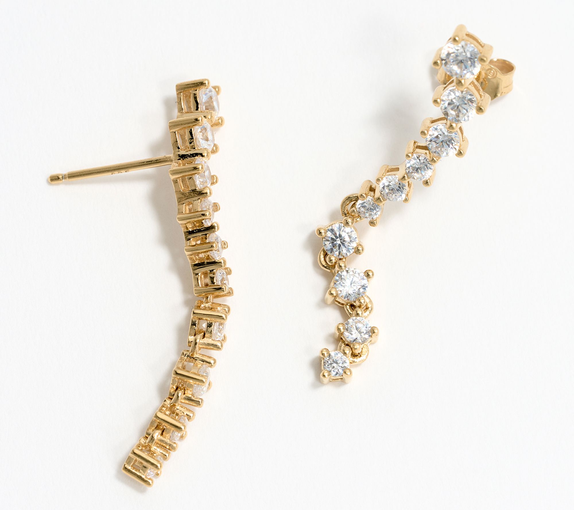 Diamonique Round Cut Drop Earrings, Sterling Silver