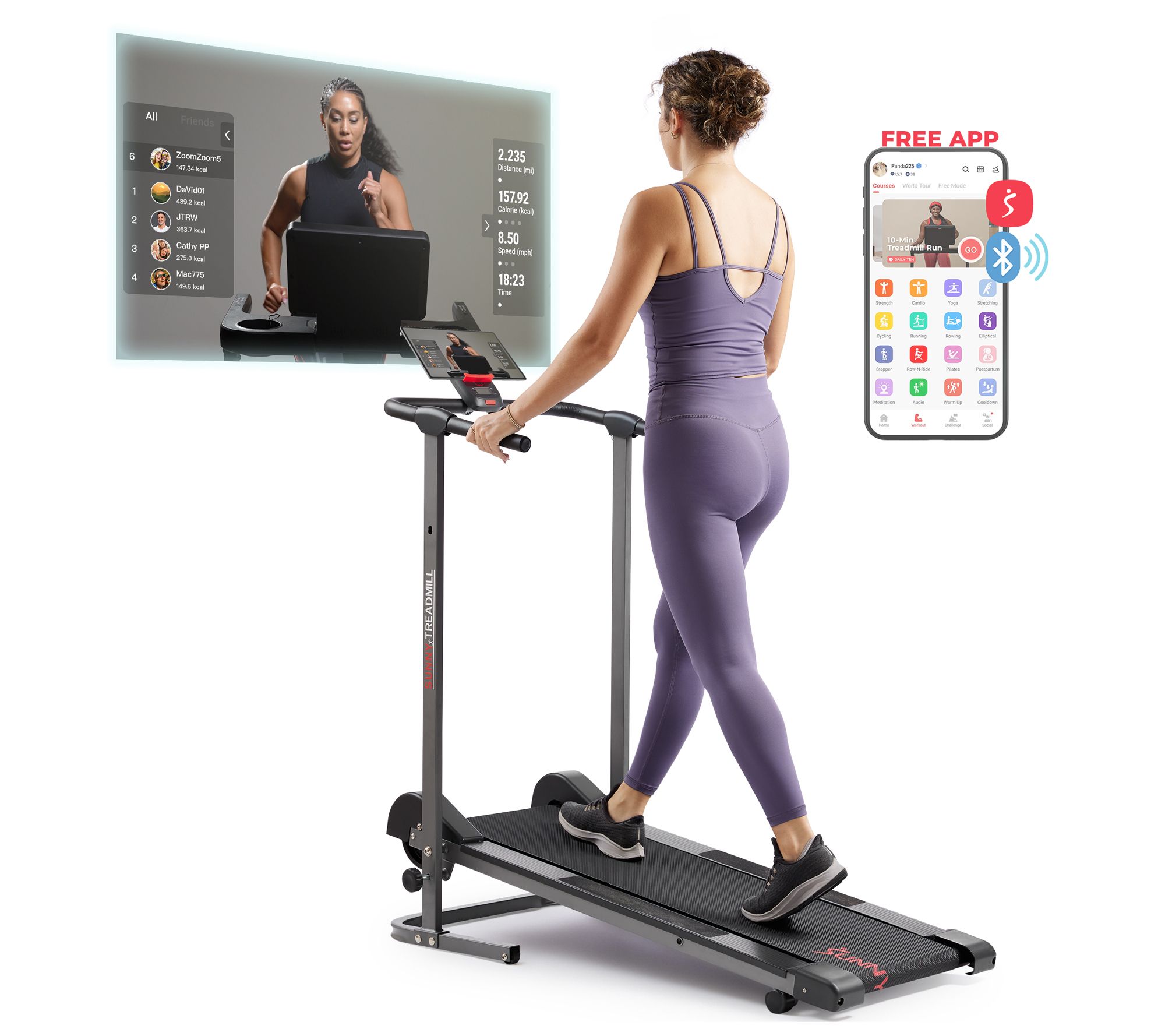 Sunny Smart Manual Walking Treadmill