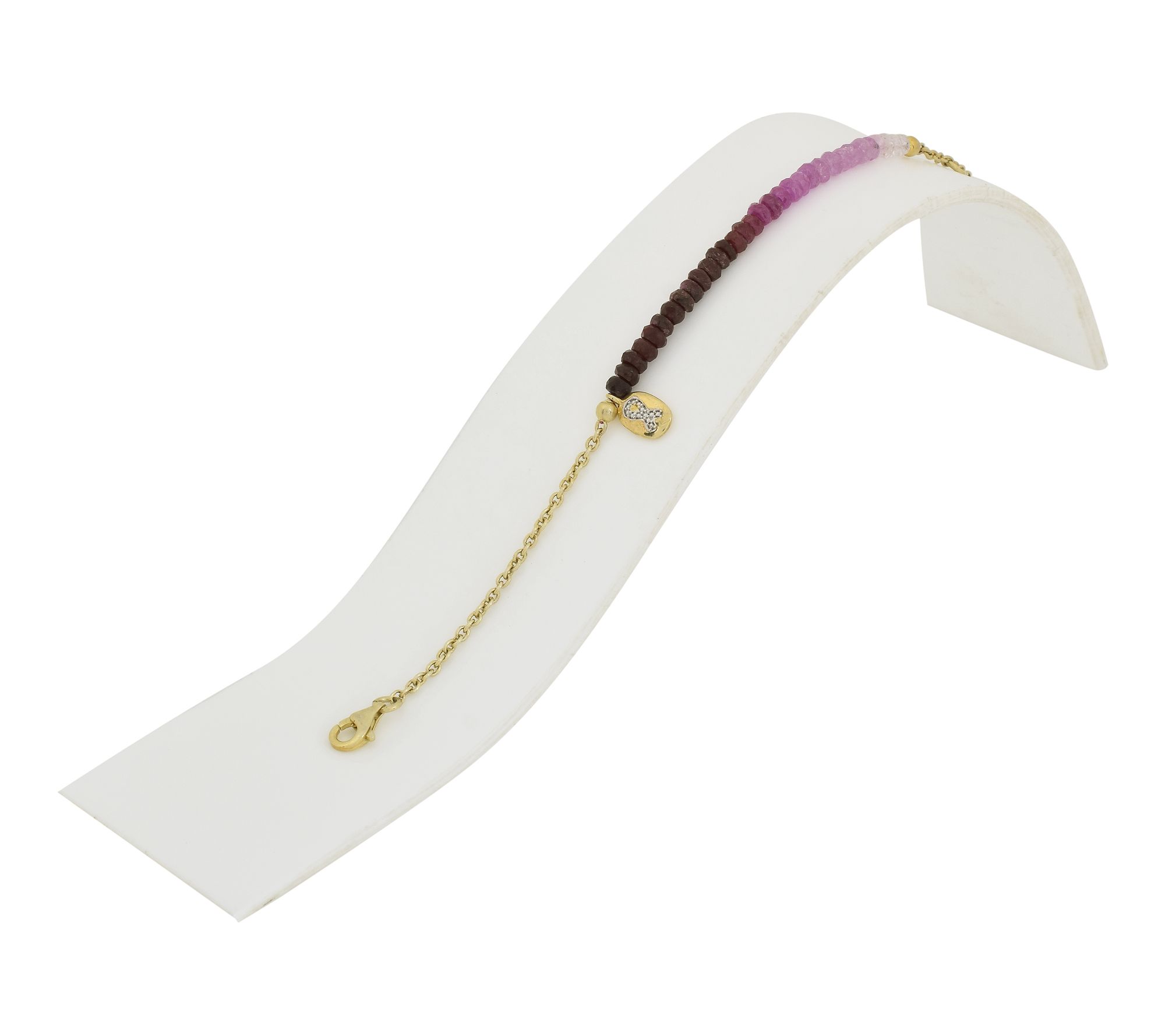 Affinity Gems Ruby Beaded Bracelet, 14K Gold Plated