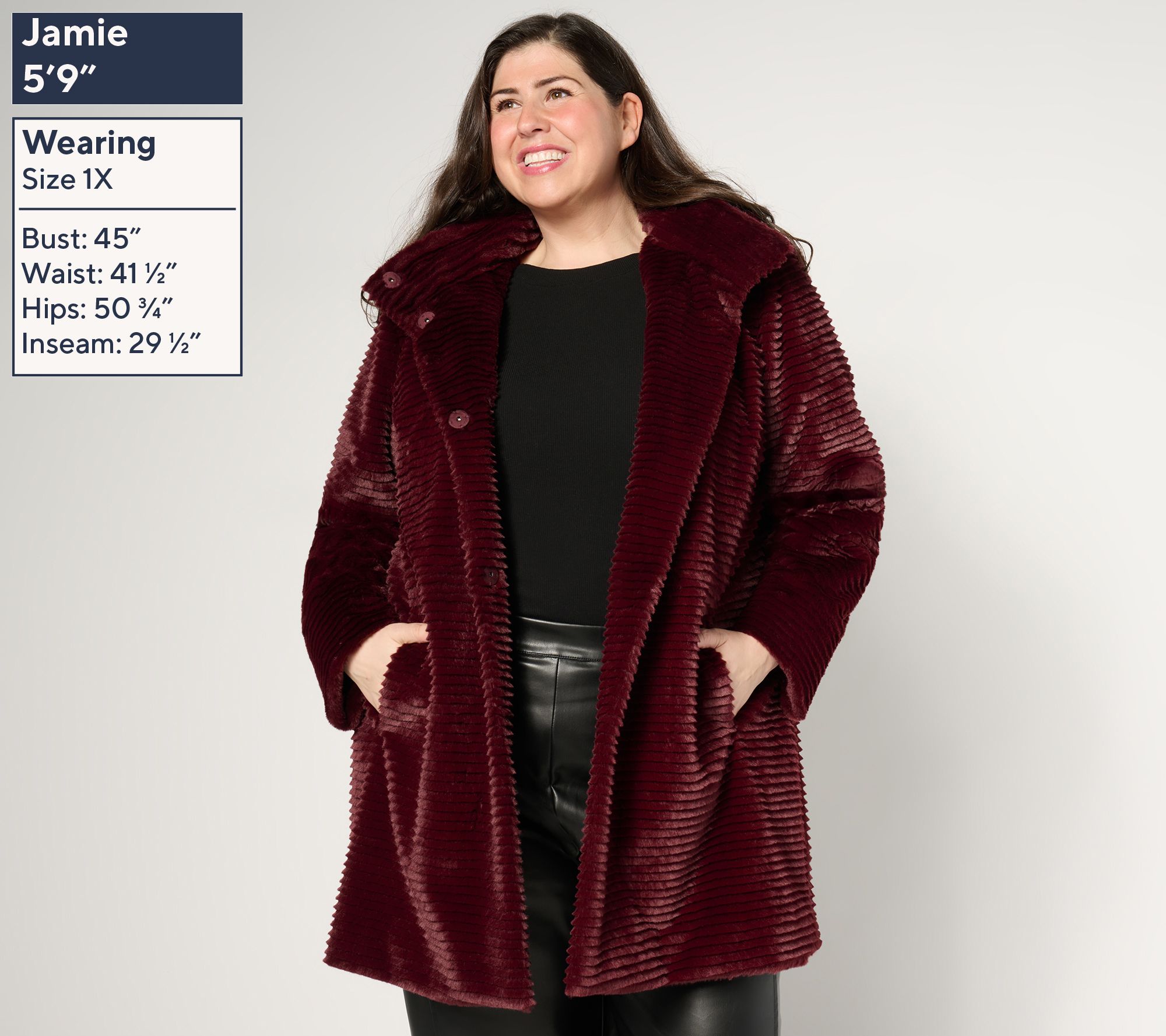 Dennis Basso Petite Faux Mink Anorak Jacket with Removable Hood