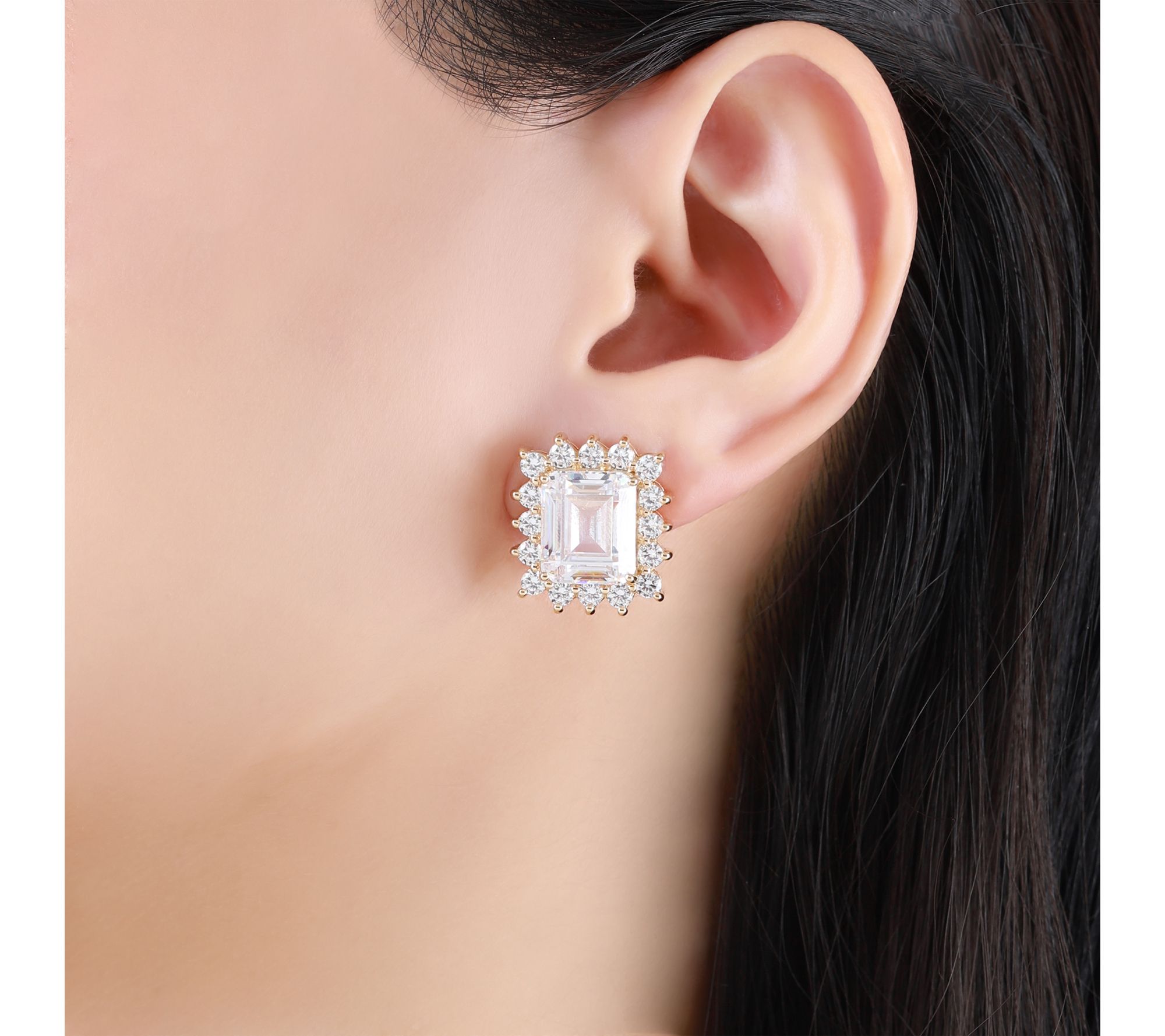 Ariva Silver 18K Gold Clad Diamonique Vivien Earrings