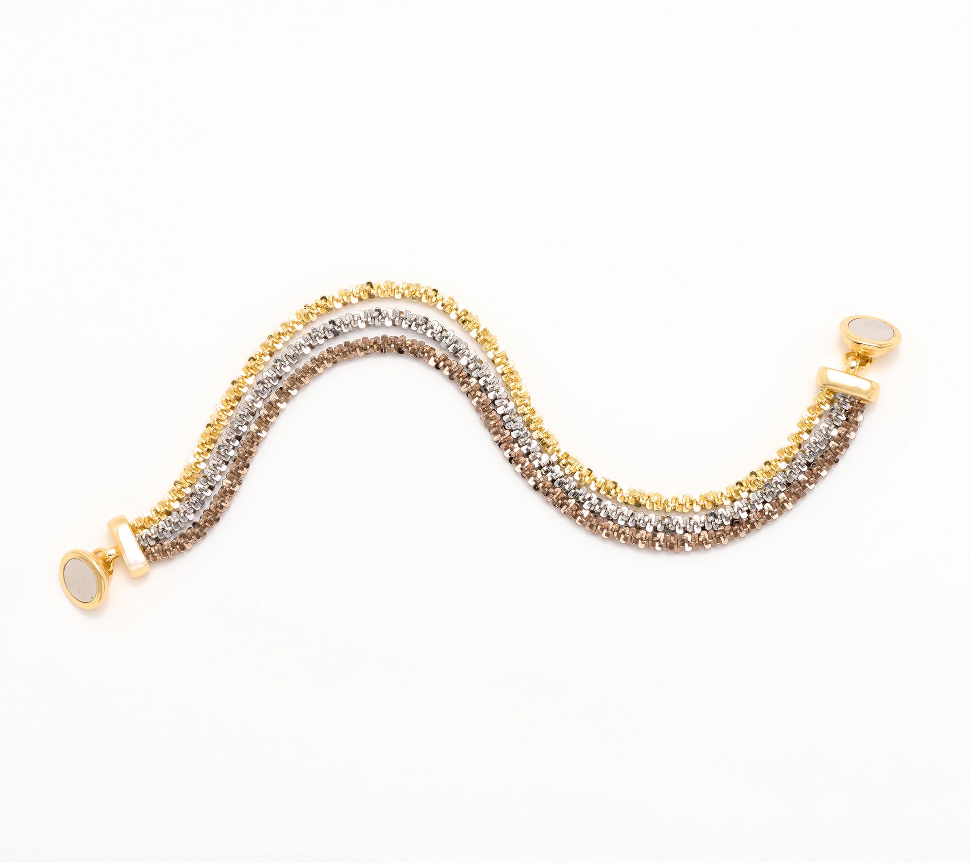 David Markstein Bronze Sparkling Margherita 3 Strand Bracelet