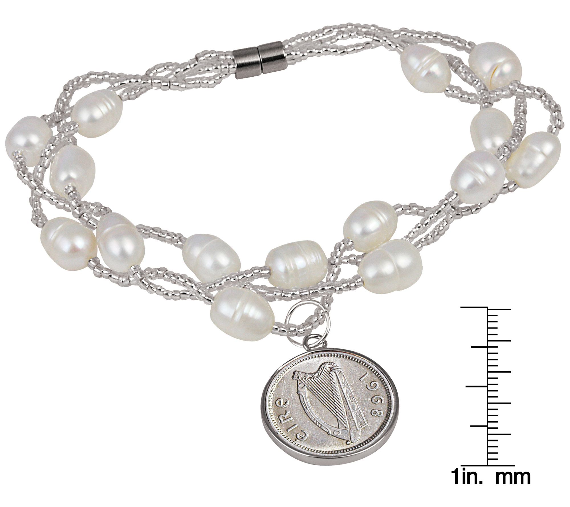 Irish Three Pence Magnetic Closure Coin Bracelet