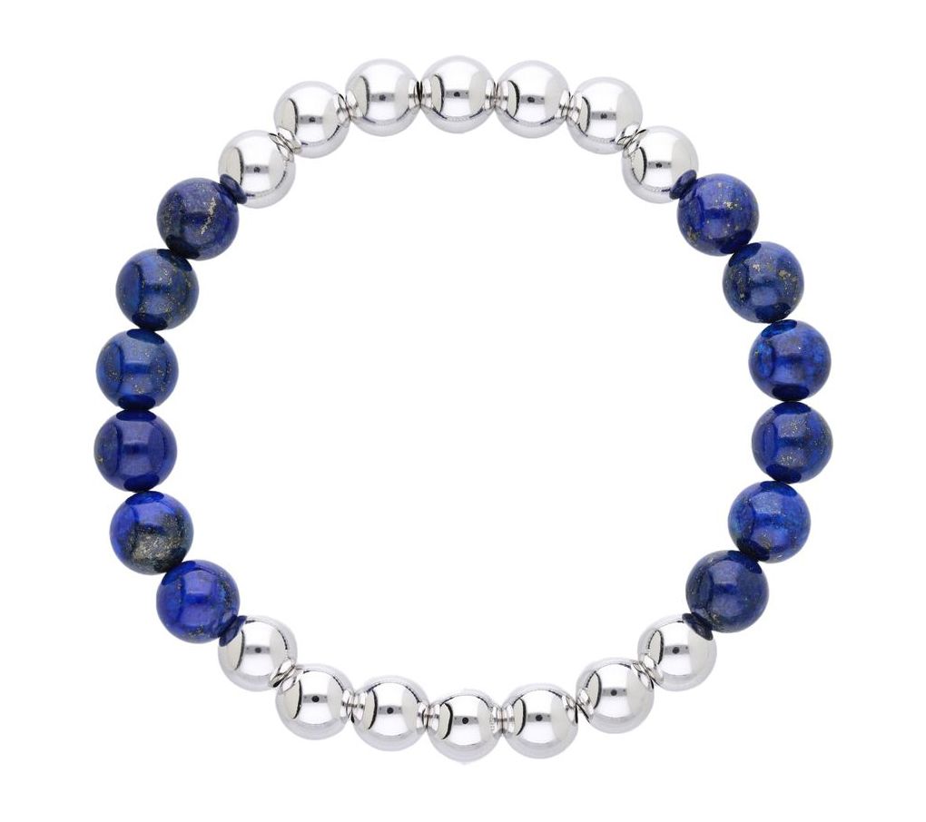 Elyse Ryan Sterling Silver & Lapis Bead Bracelet