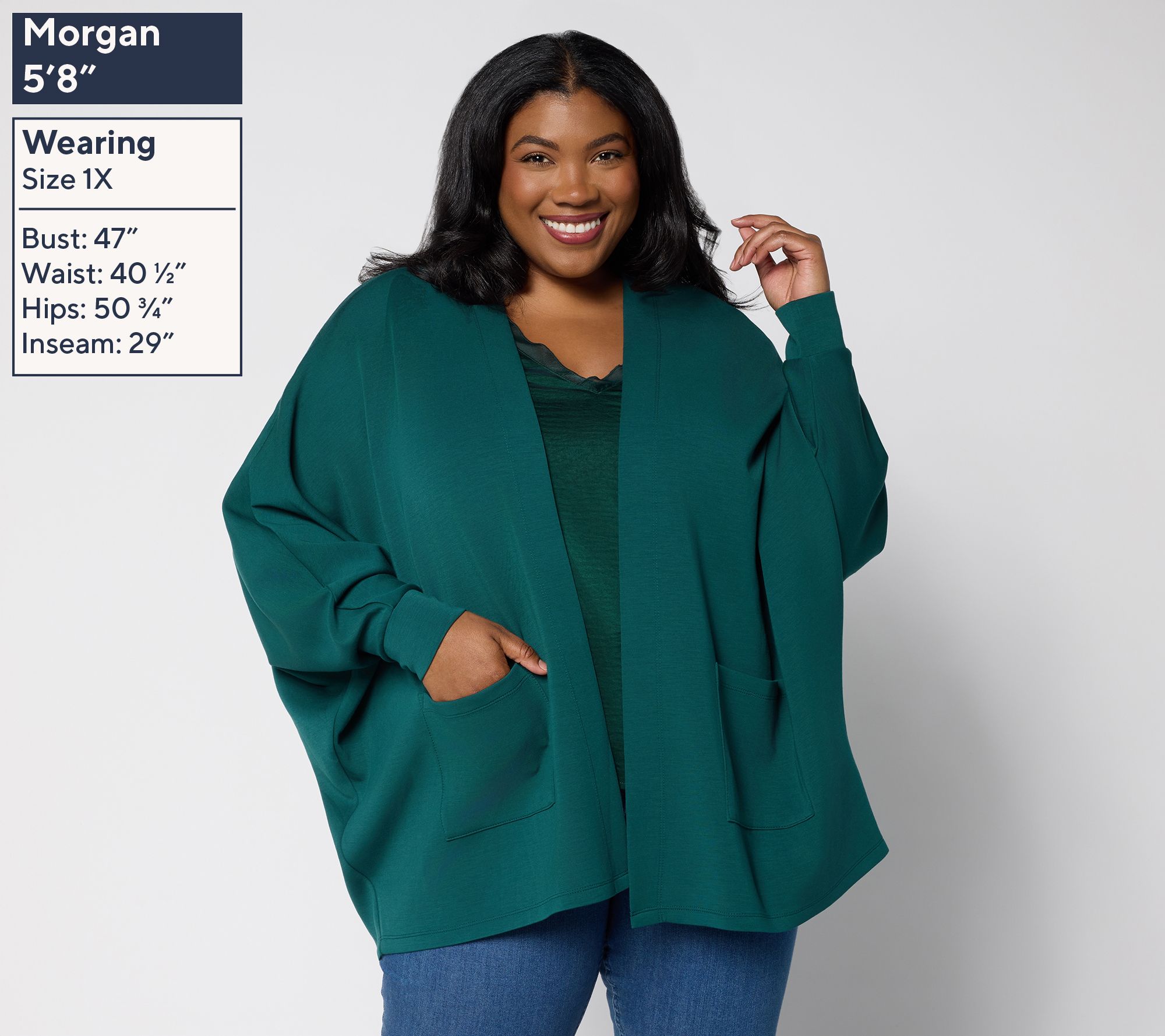 Belle by Kim Gravel ScubaLuxe Le Chic Bat Wing Cardi