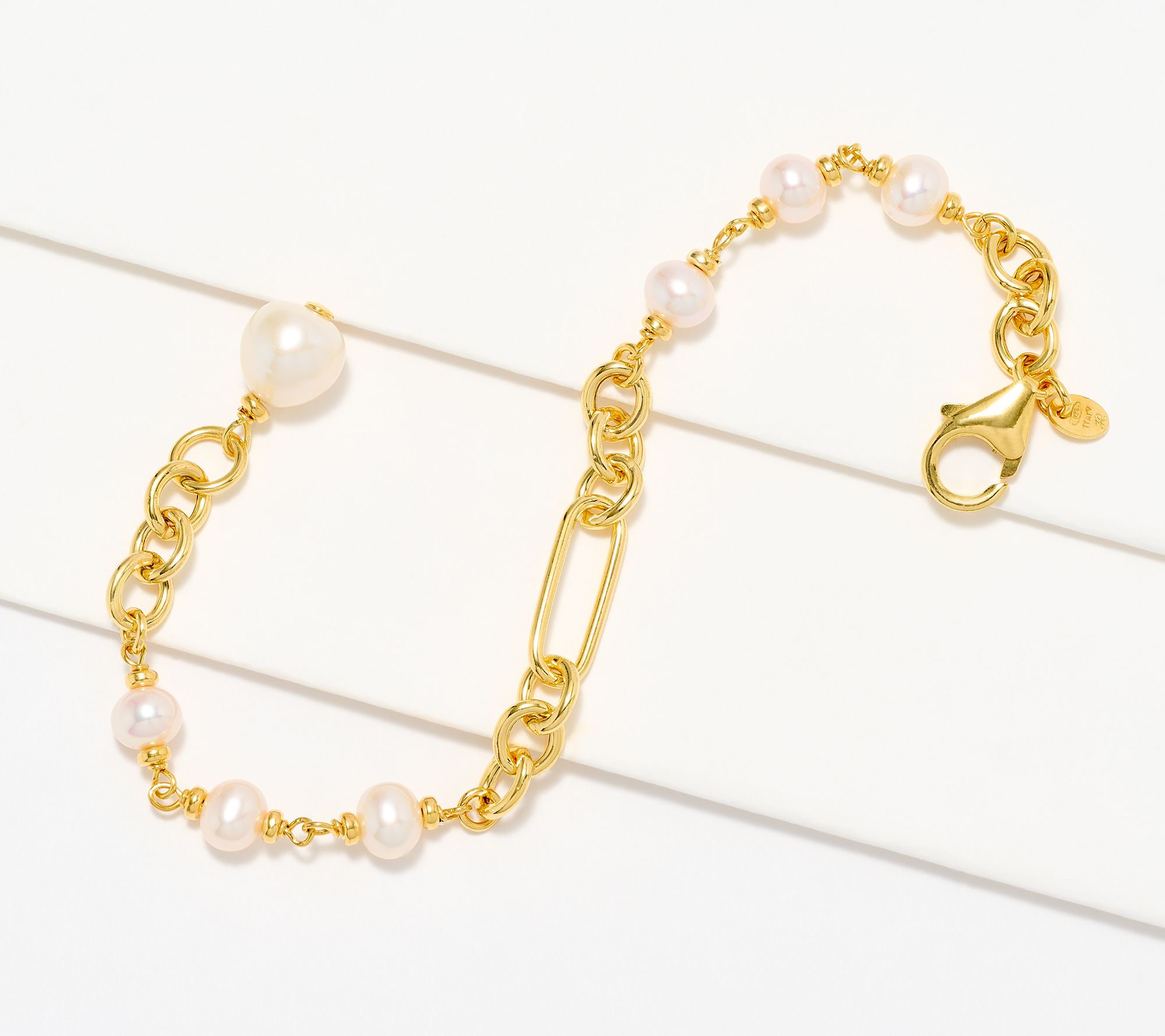 Honora Cultured Pearl Chain Bracelet, Sterling Silver