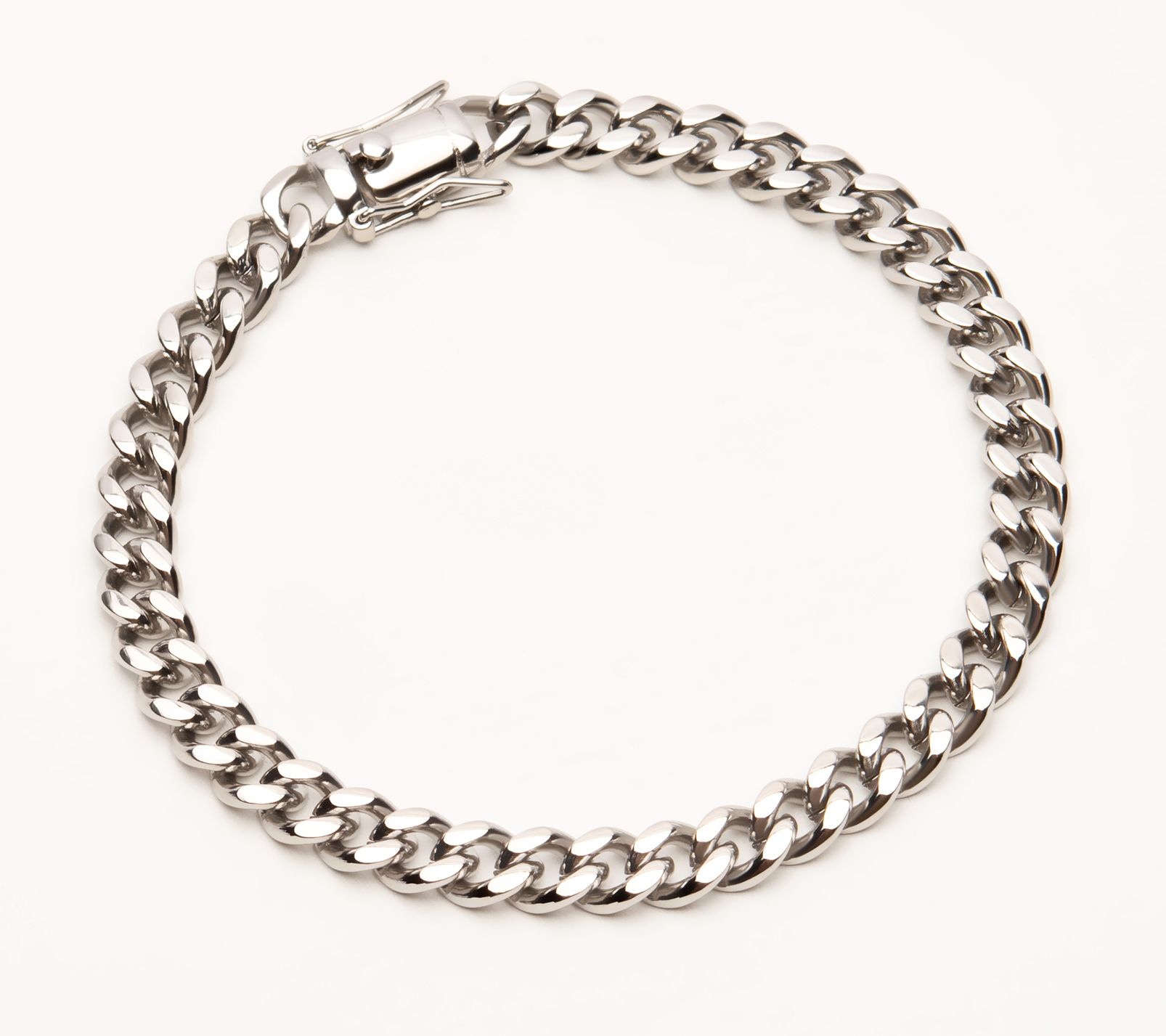 Verve Men's Stainless Steel Wide Curb Link Bracelet