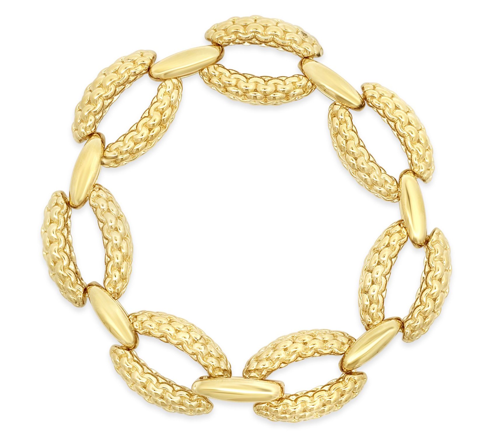 Tiffany Kay Studio 14K Gold Clad Purl Knit OvalLink Bracelet