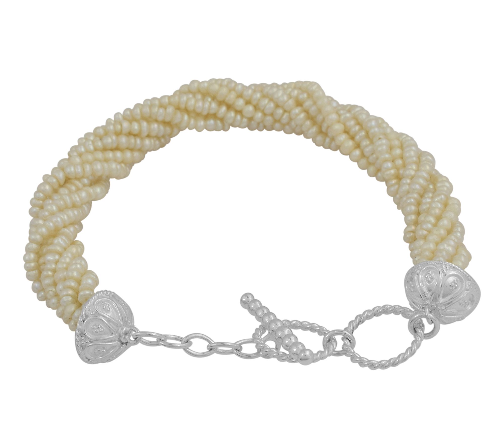 Affinity Cultured Pearl Twisted Statement Bracelet, Sterling
