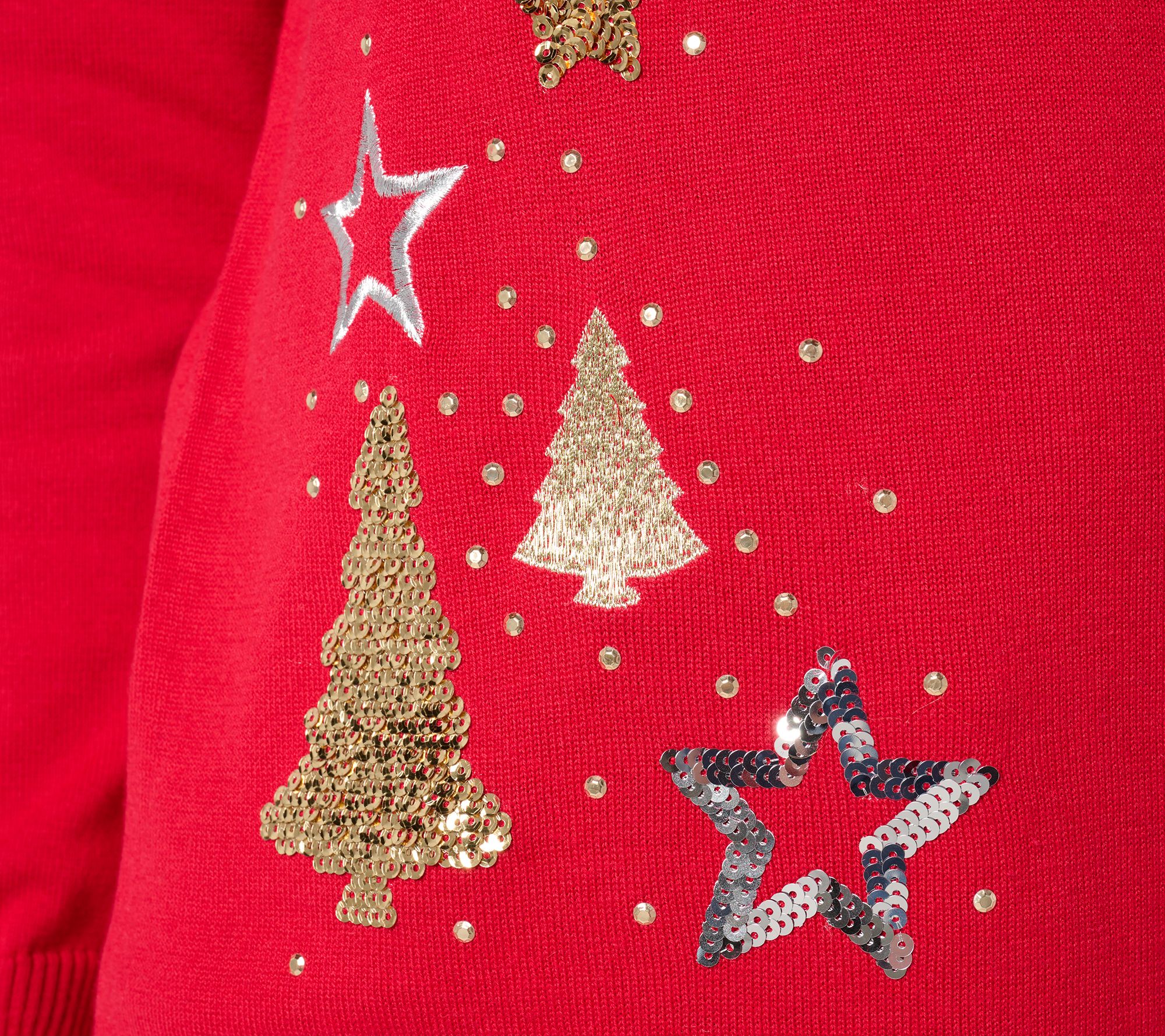 Quacker Factory Starry Night Crew-Neck Sweater