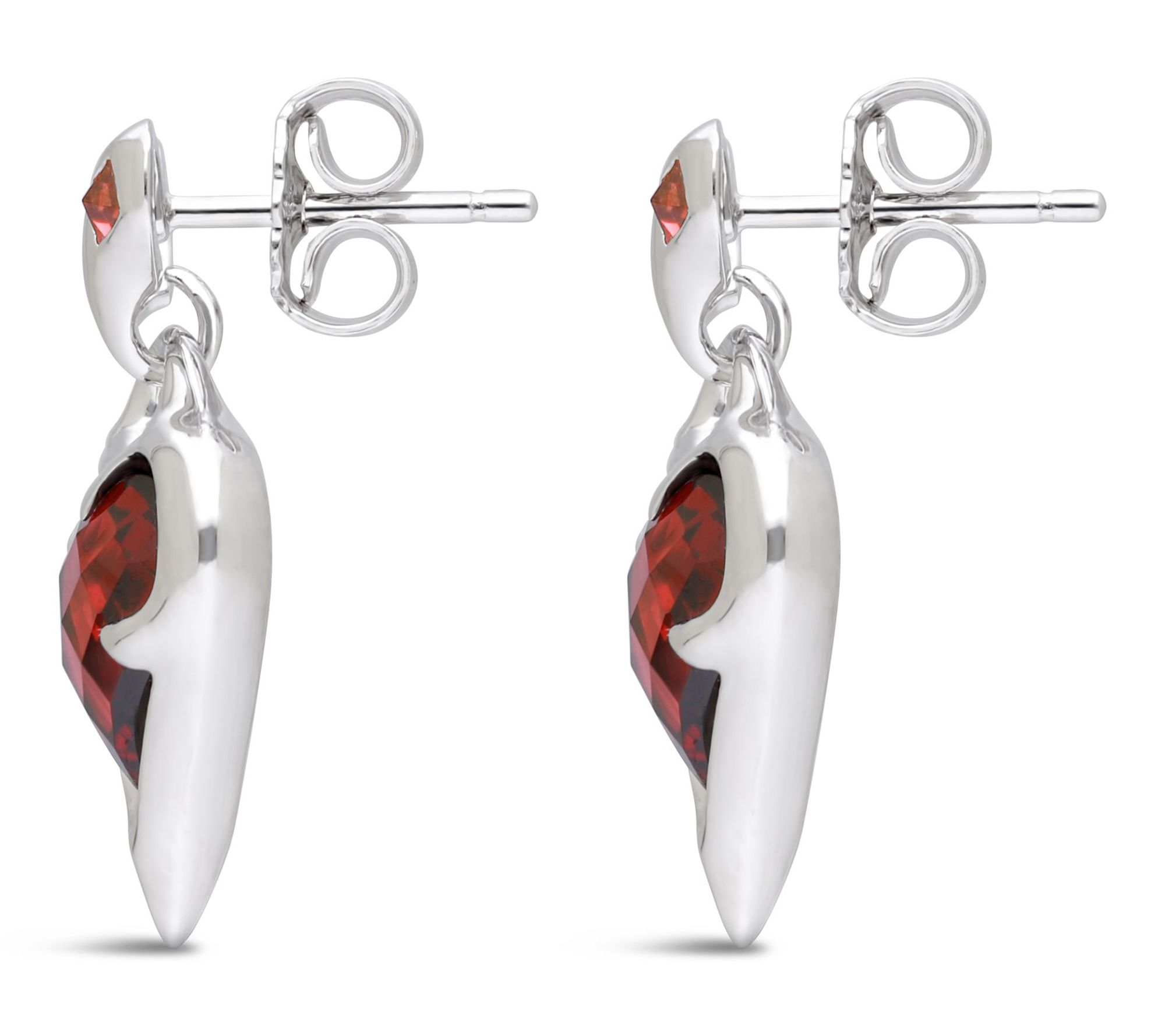 Margo Manhattan Sterling Garnet Sacred Love Earrings