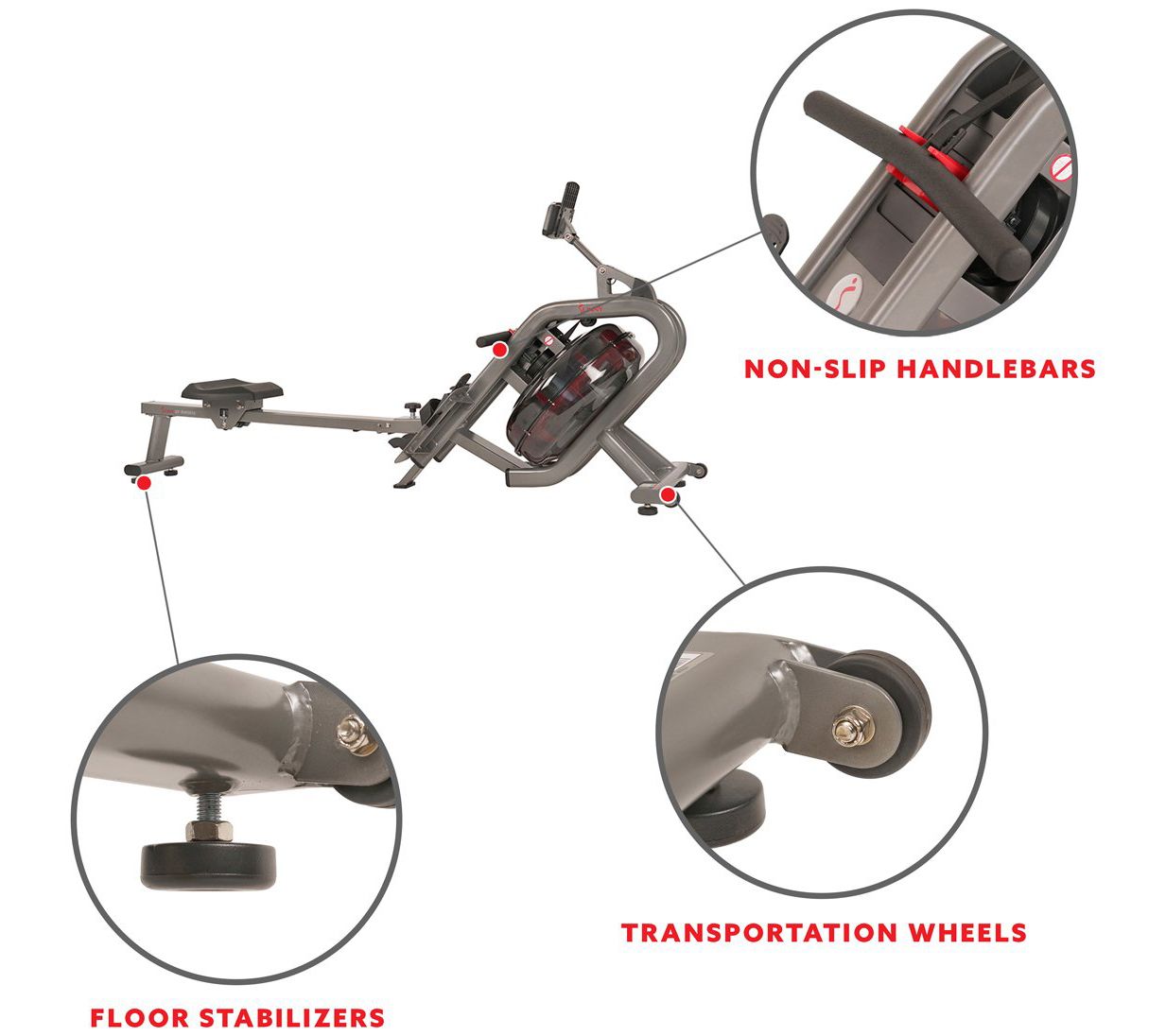 Sunny Health & Fitness Hydro Water Rowing Machine SF-RW5910
