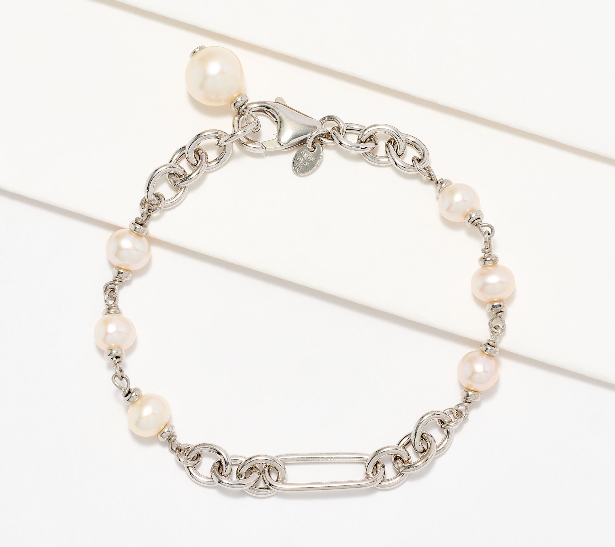 Honora Cultured Pearl Chain Bracelet, Sterling Silver