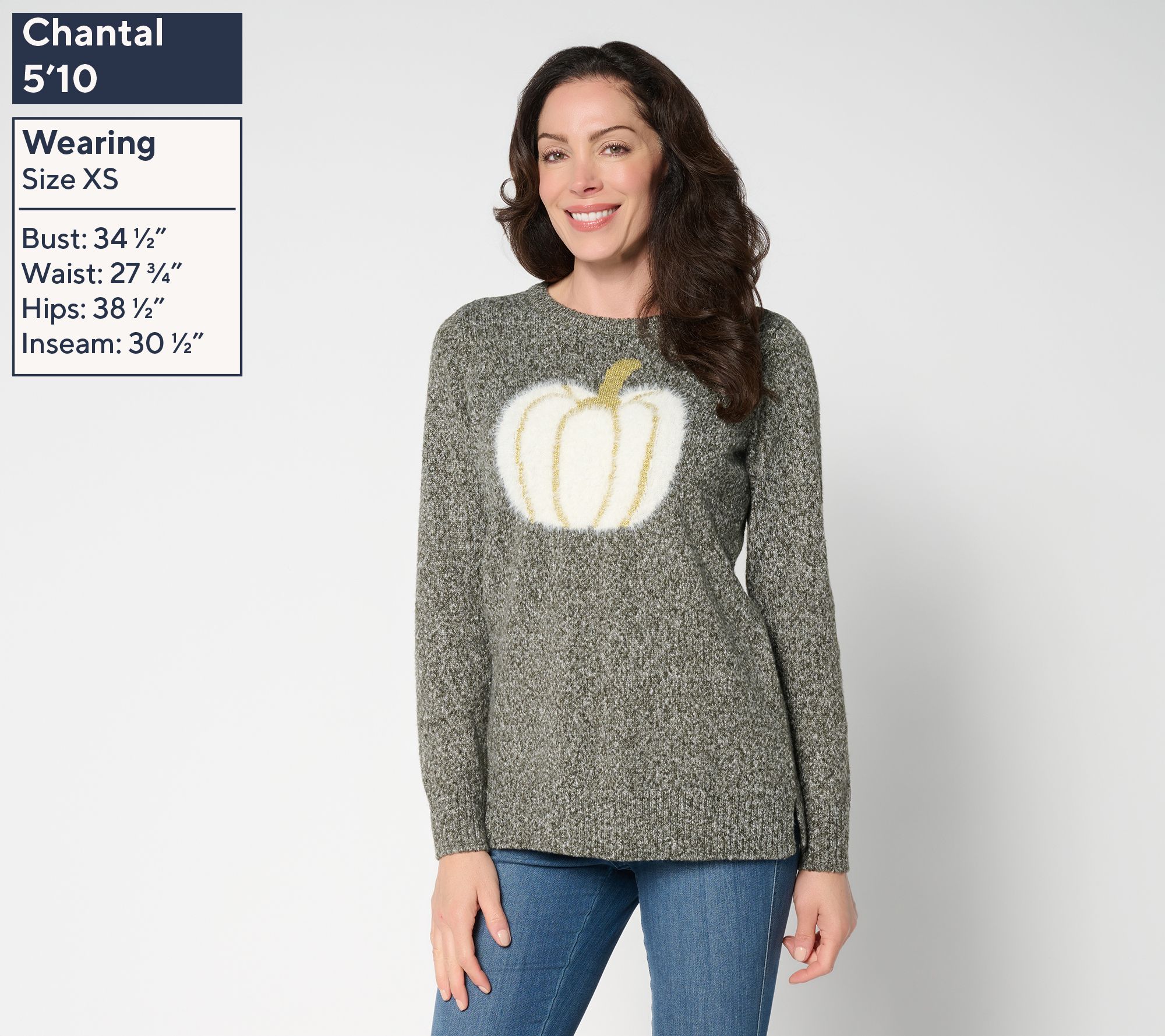 Belle by Kim Gravel Let's Get Cozy Gourdeous Glam Pumpkin Sweater