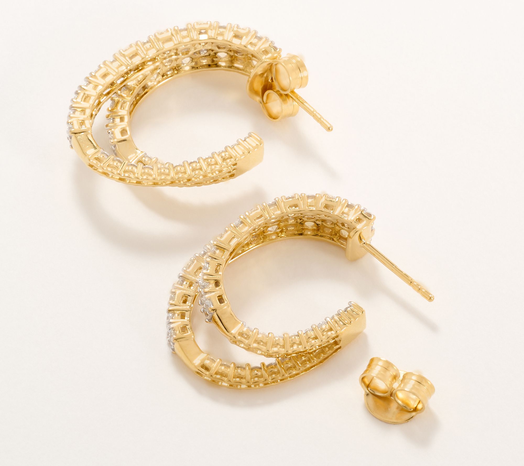 Diamonique x Jennifer Miller Double Oval Hoop Earrings, Sterling Silver