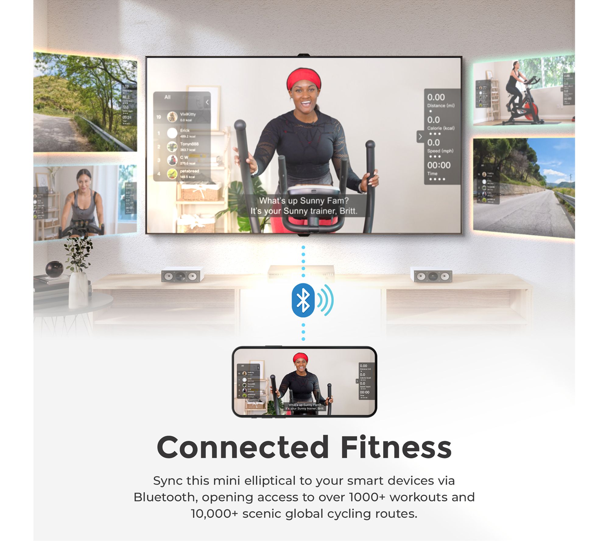 Sunny Fitness Smart Portable Magnetic Under Desk Elliptical