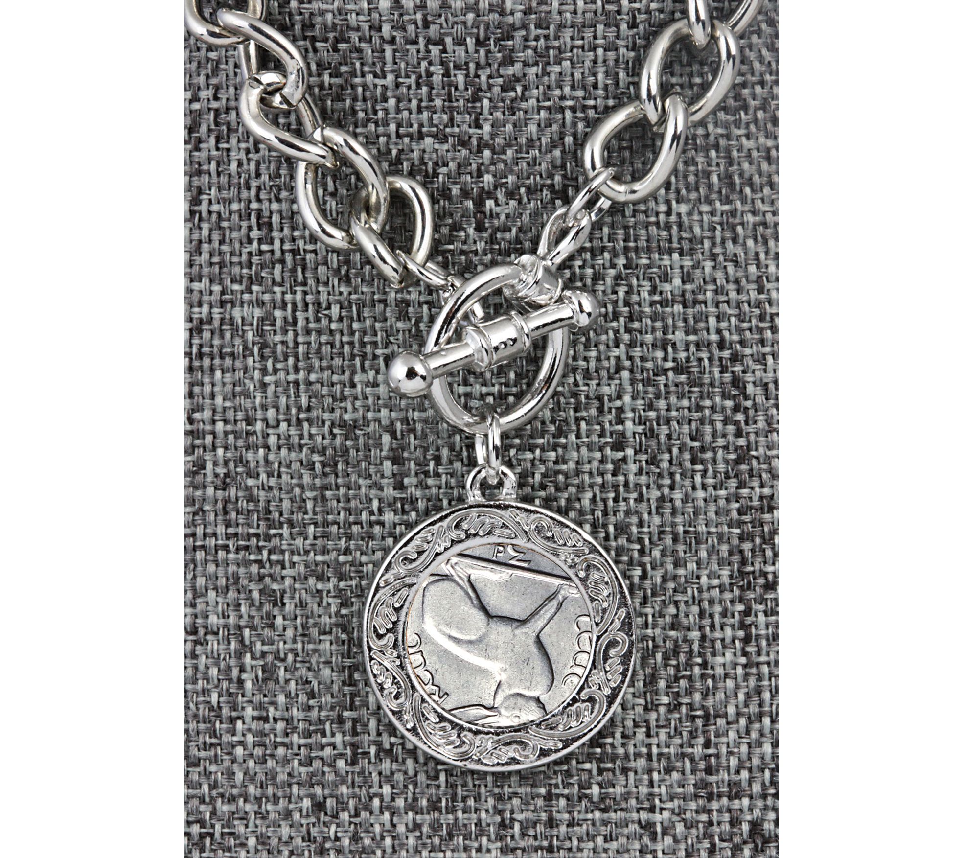 American Coin Treasures Irish Coin Silvertone Toggle Bracelet
