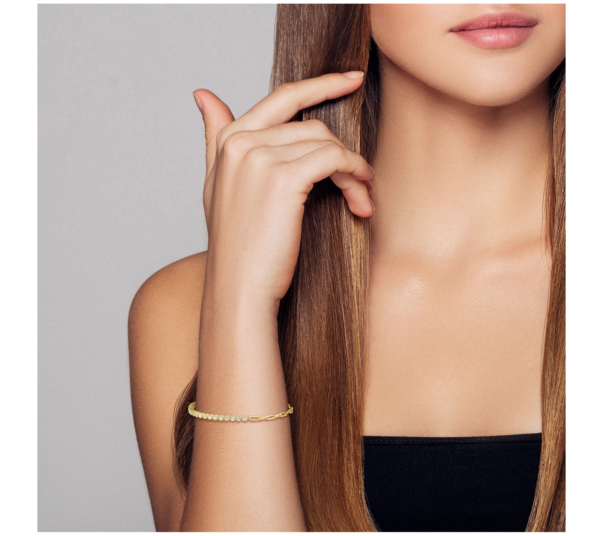 Sterlina Silver Tennis & Paperclip Link Bracelet, Sterling