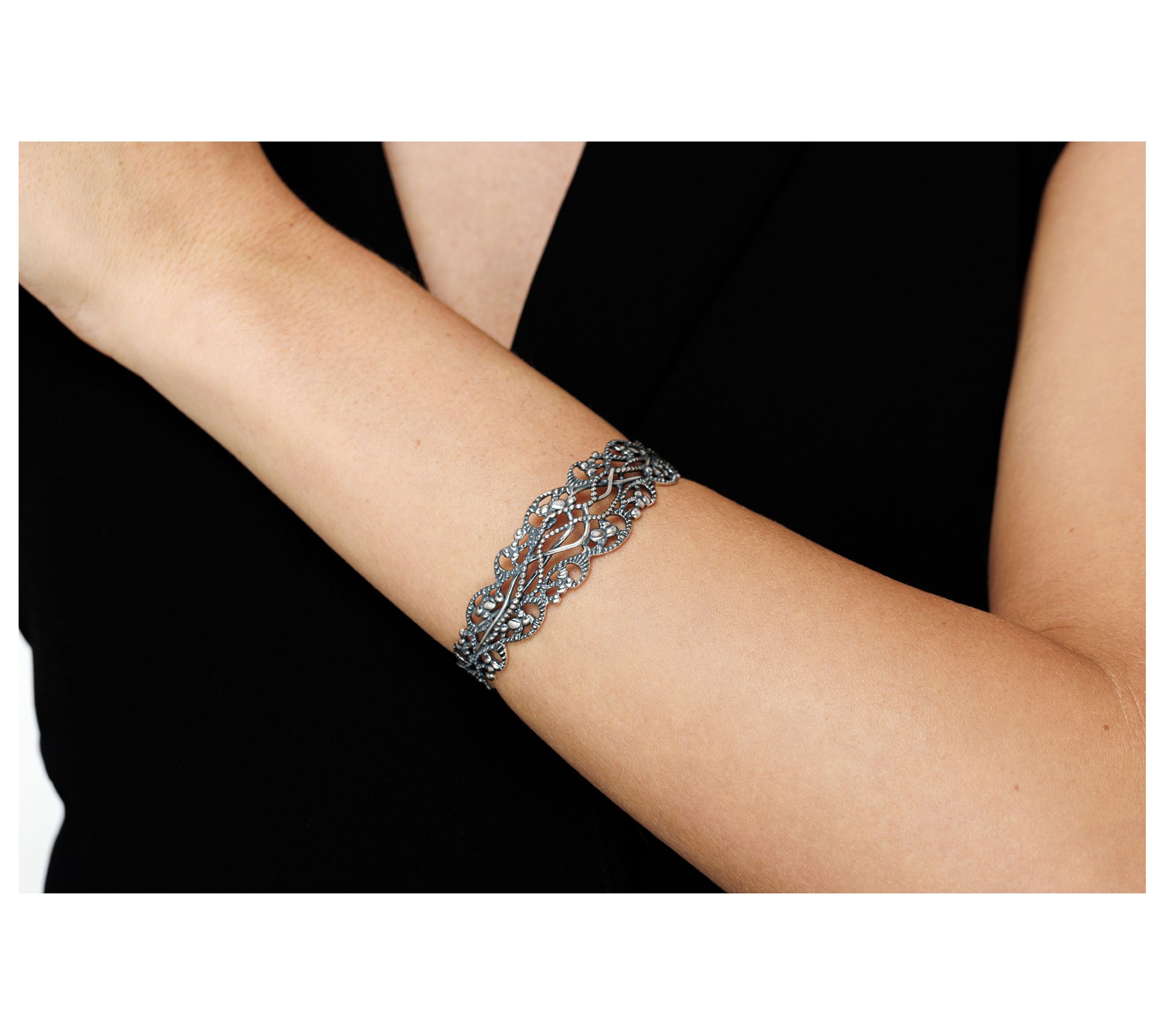 Or Paz Lace Cuff Bracelet, Sterling Silver, 16.6g