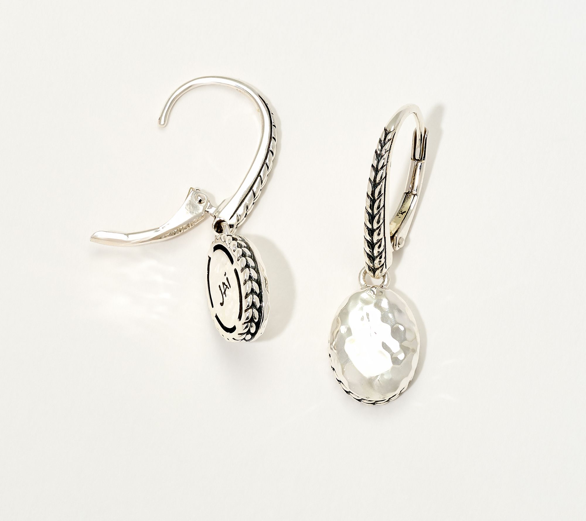 JAI Ireland Sterling Silver Hammered Cobblestone Earrings