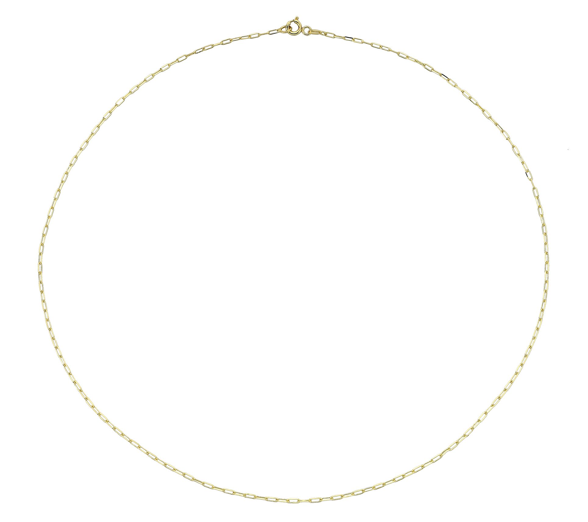 Adorna 14K Gold 1mm Solid Paperclip Chain Necklace