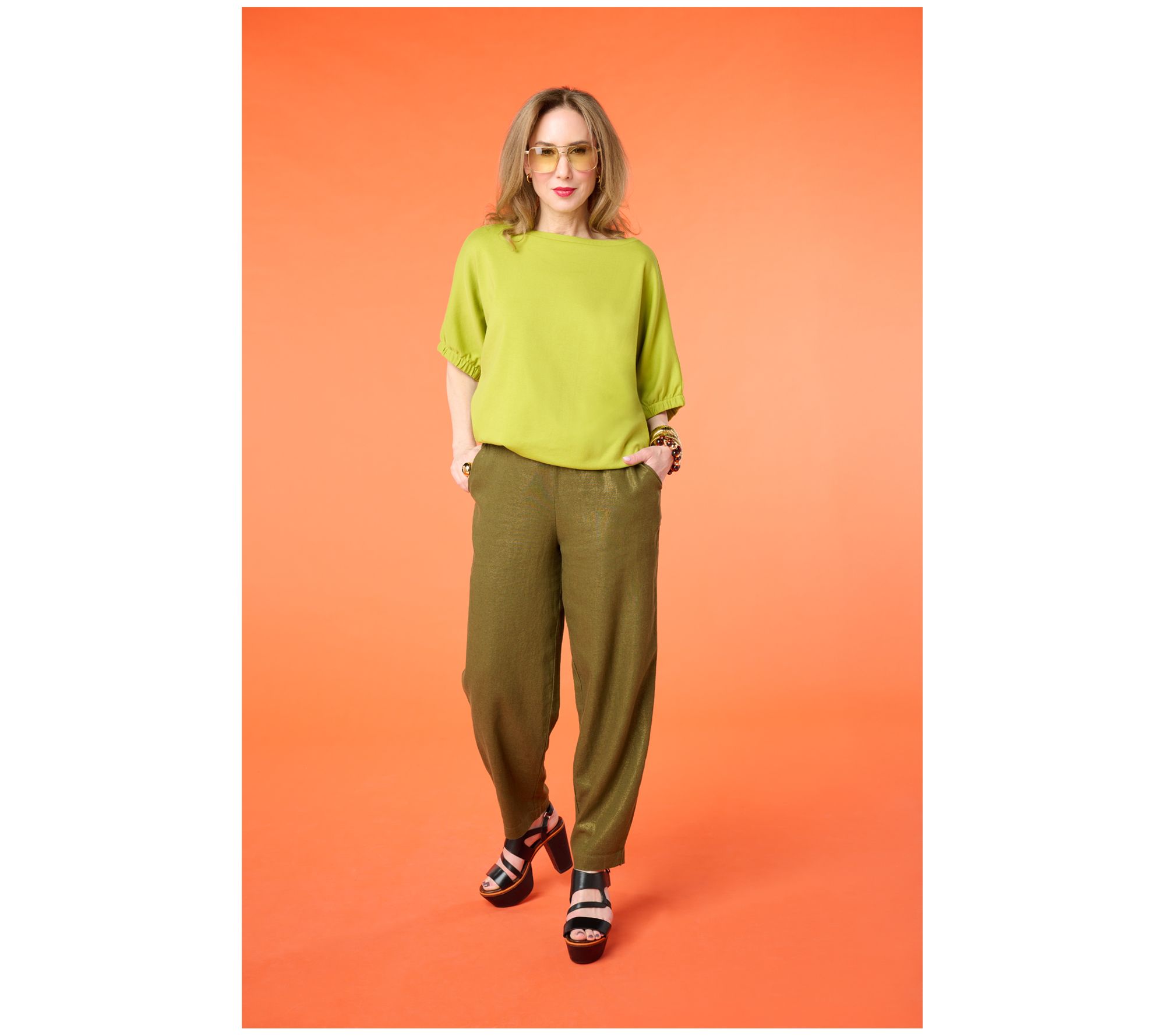 Carla Rockmore Collection 100% Cotton Dolman Sleeve Top