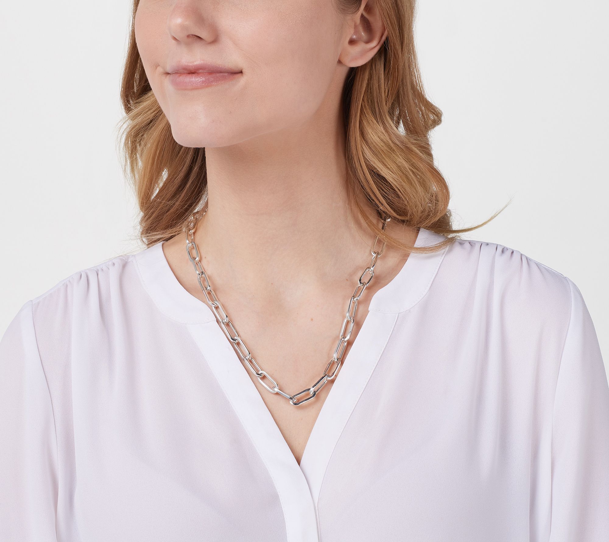 UltraFine Silver Polished Paperclip Chain 20