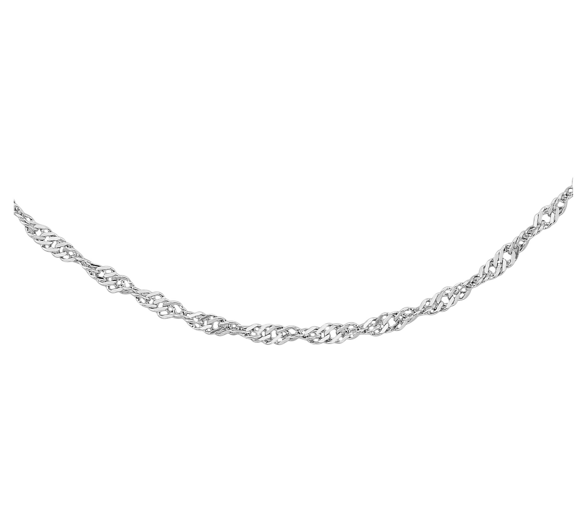 Silver Style 1.7mm Solid Singapore Chain Necklace, Sterling