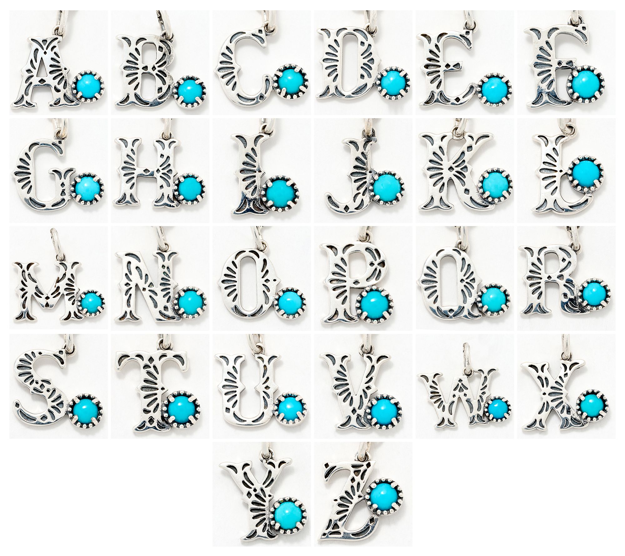 American West Sleeping Beauty Turquoise Leather Initial Coil Bracelet