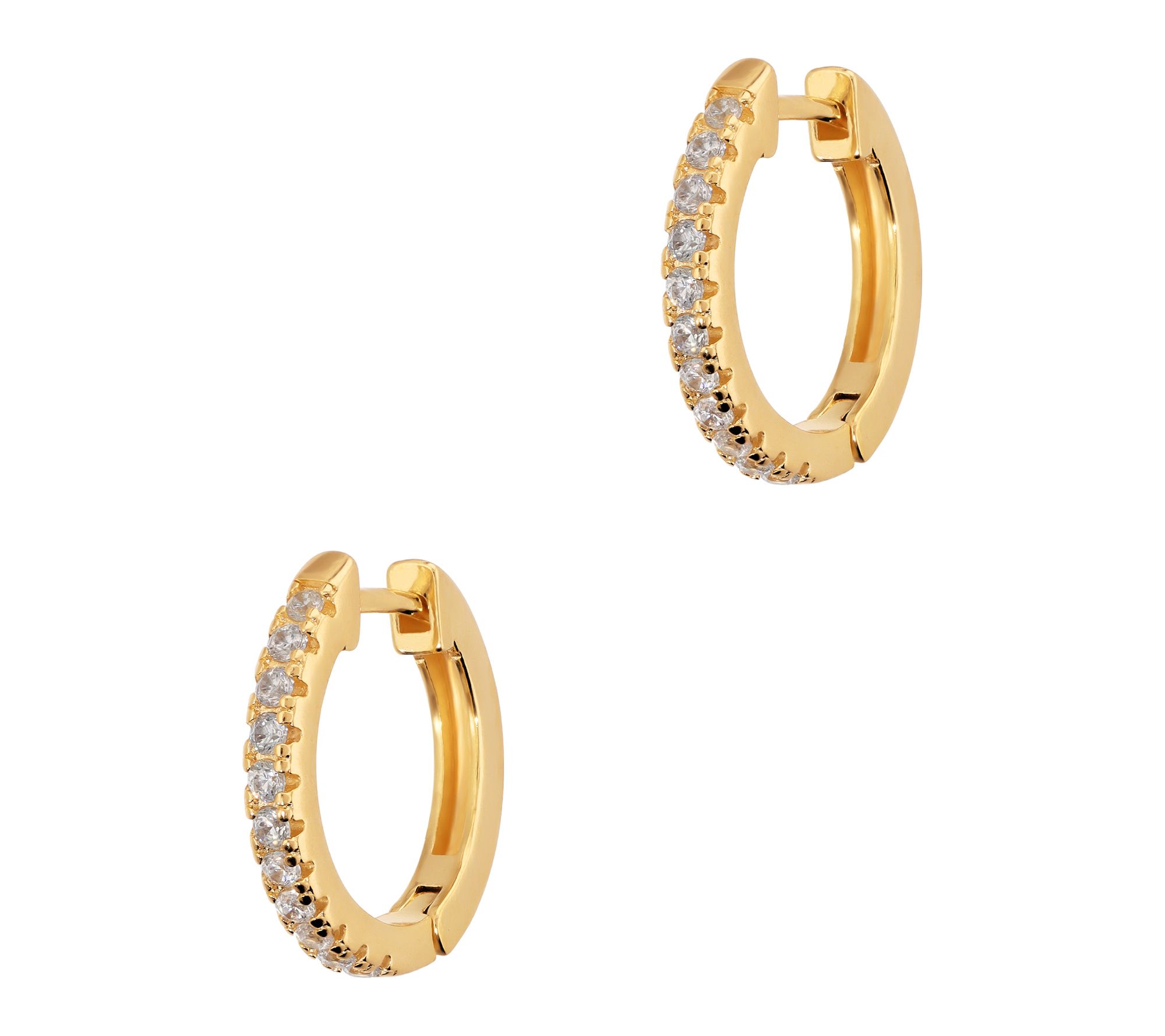 Diamonique x Bronzo Italia Mini Round Hoop Earrings