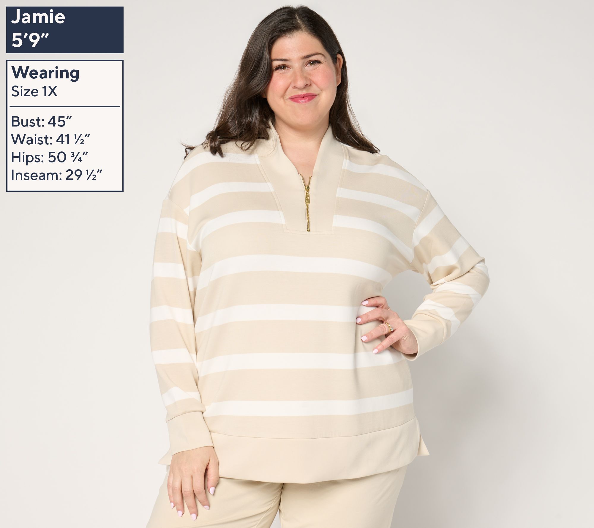 Belle by Kim Gravel Regular ScubaLuxe Half Zip Tunic