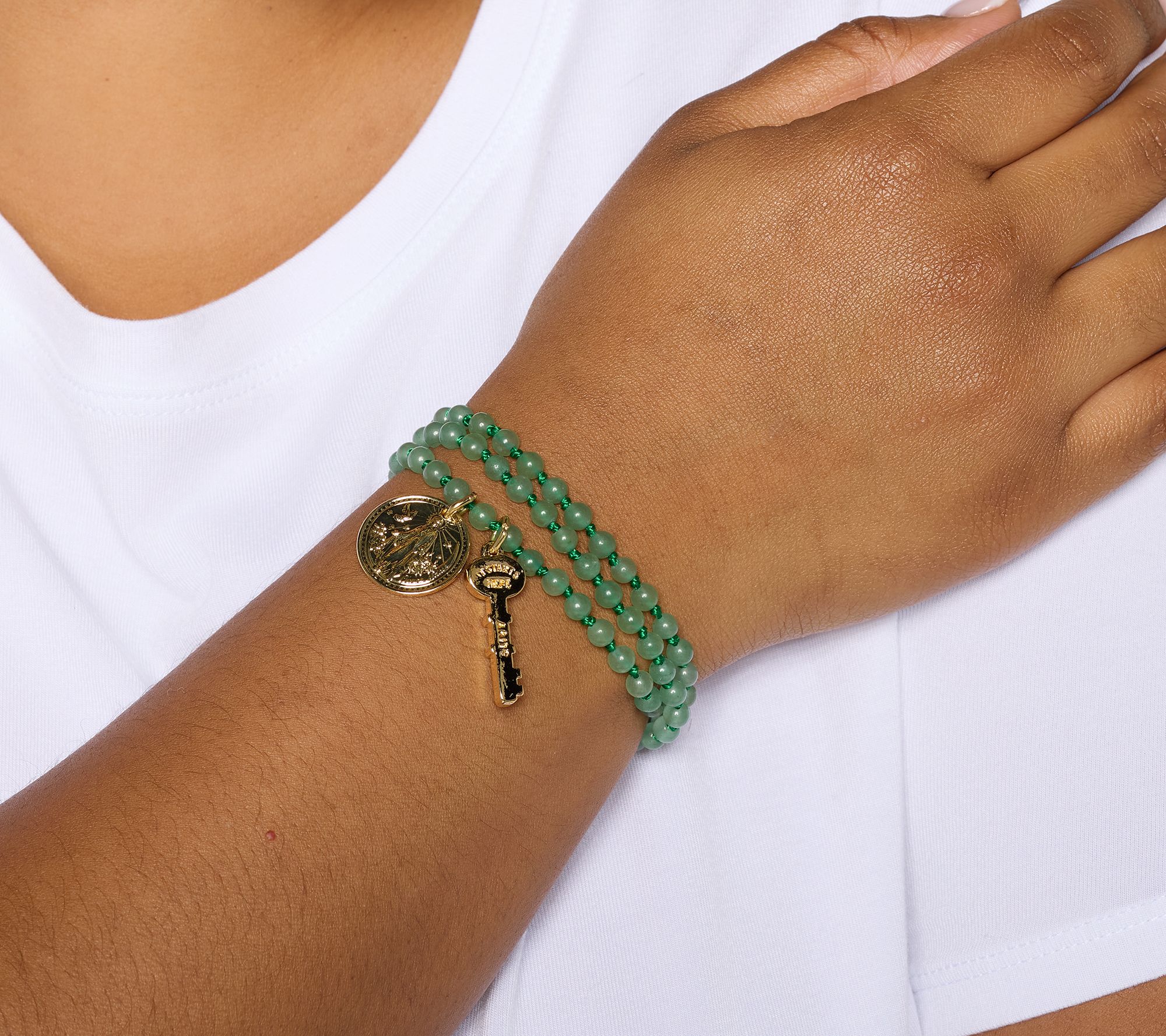 Divinely Guided by Theresa Caputo Quartz Hand-Knotted Charm Necklace