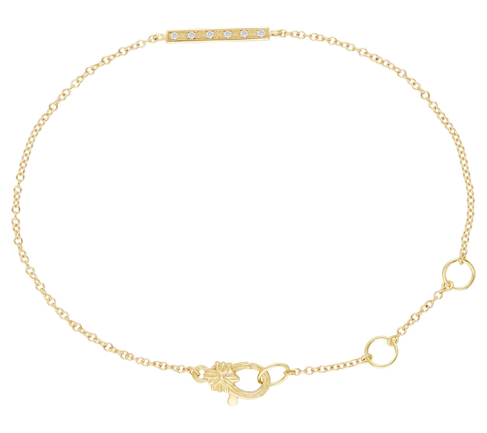 Ariva 14K Gold Diamond Accent Bar Bracelet