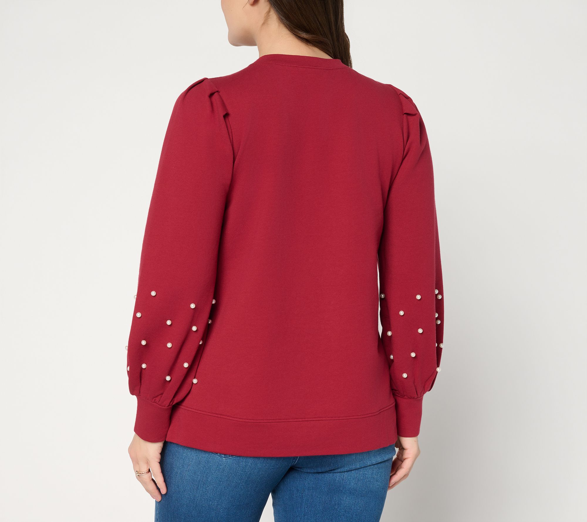 Jingle Belles by Kim Gravel Uptown Pearls Blouson Sleeve Sweatshirt