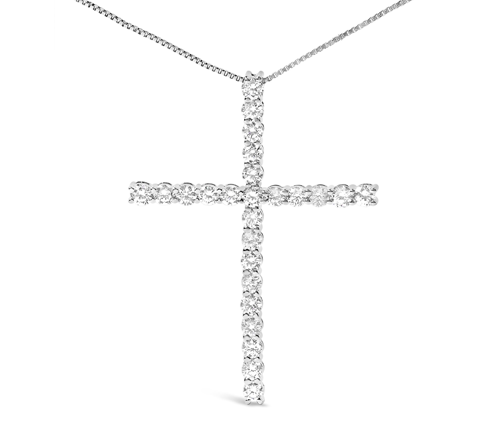 Haus of Brilliance Lab-Grown Diamond Cross Necklace, 14K