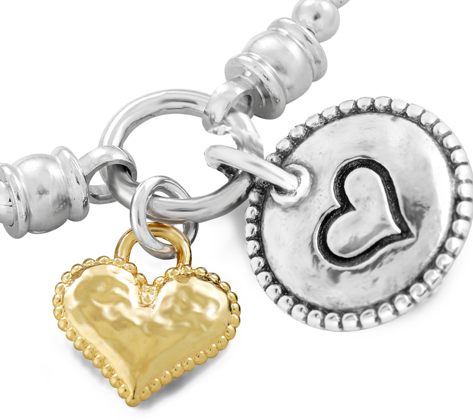 Or Paz Sterling Silver Heart Charm Stretch Bracelet