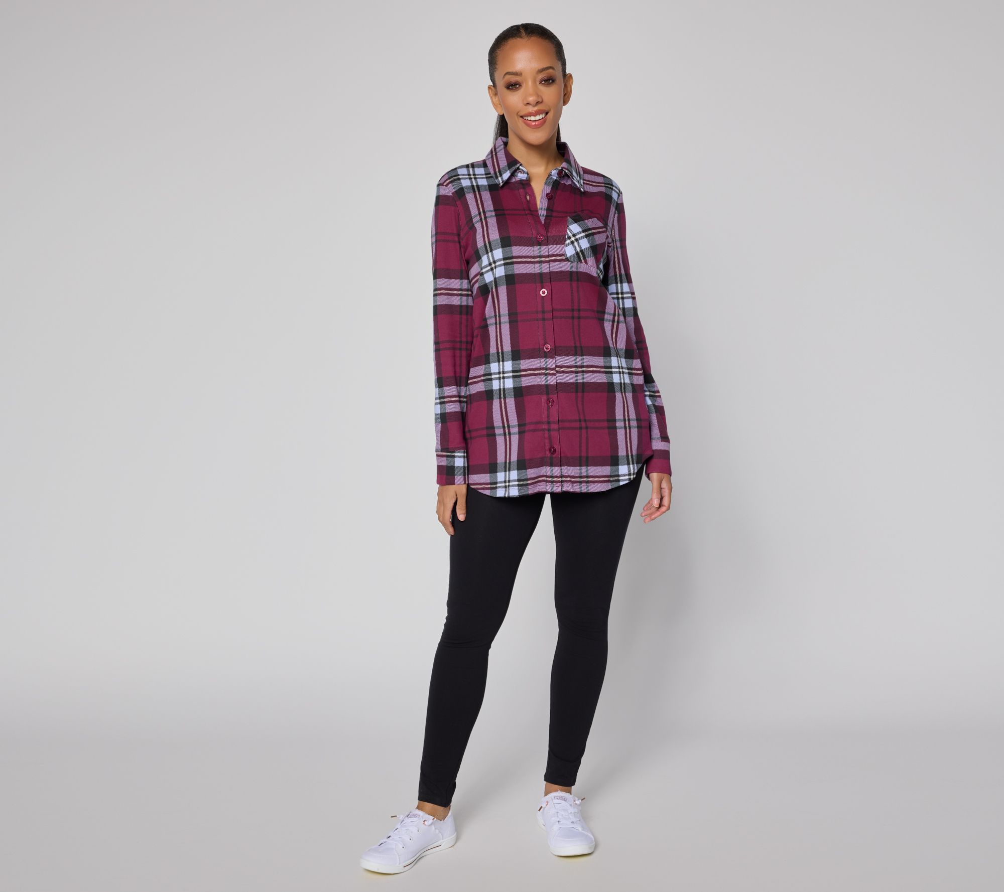 Carole Hochman 2 Pc Button Front Tunic with Legging