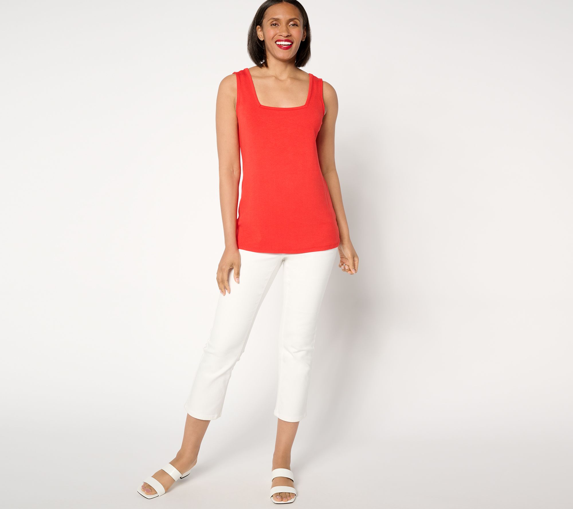 BEAUTIFUL by Lawrence Zarian Refined Knit Square Neck Tank Top