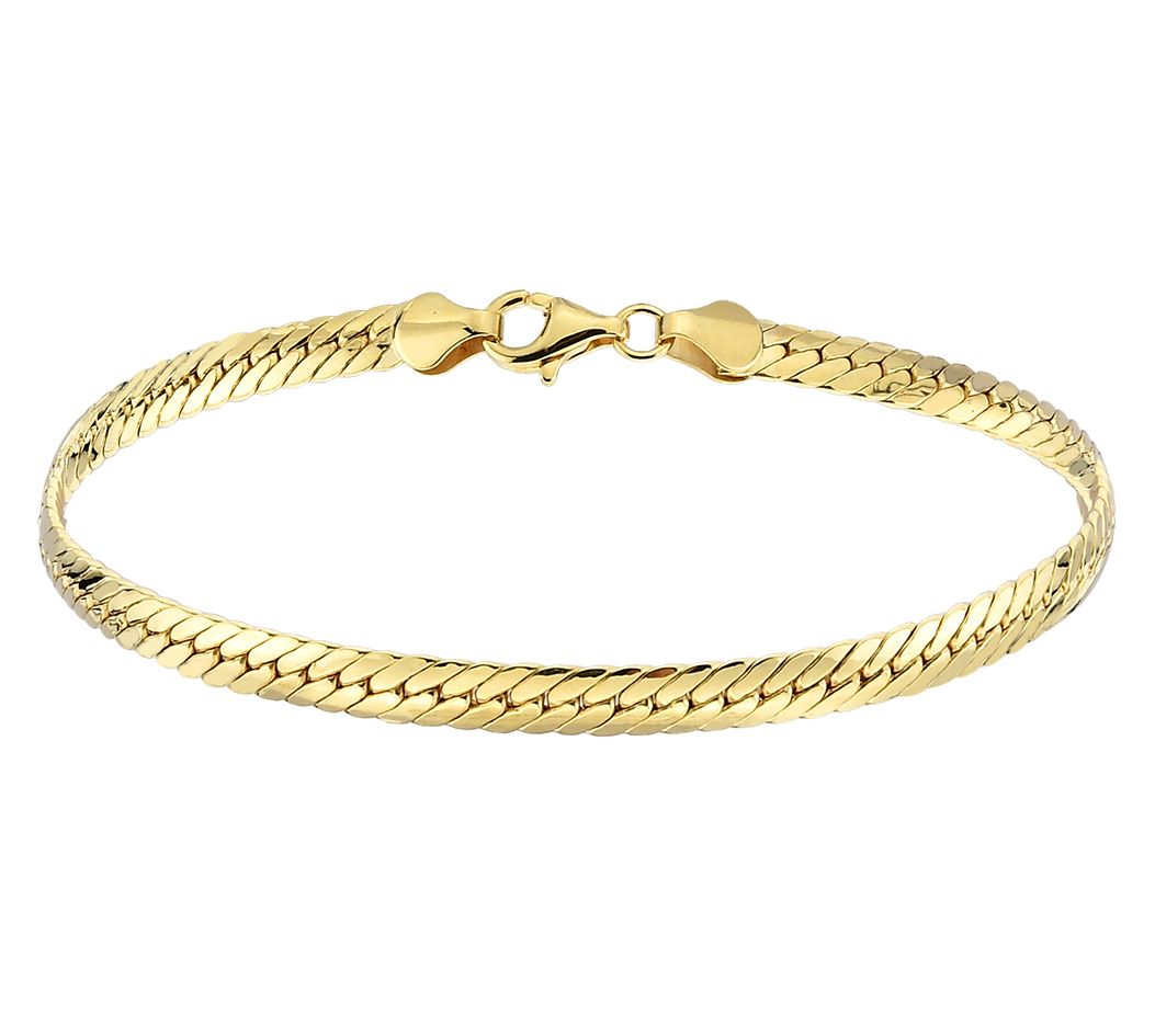 Adorna 14K Gold Cuban Snake Chain Bracelet