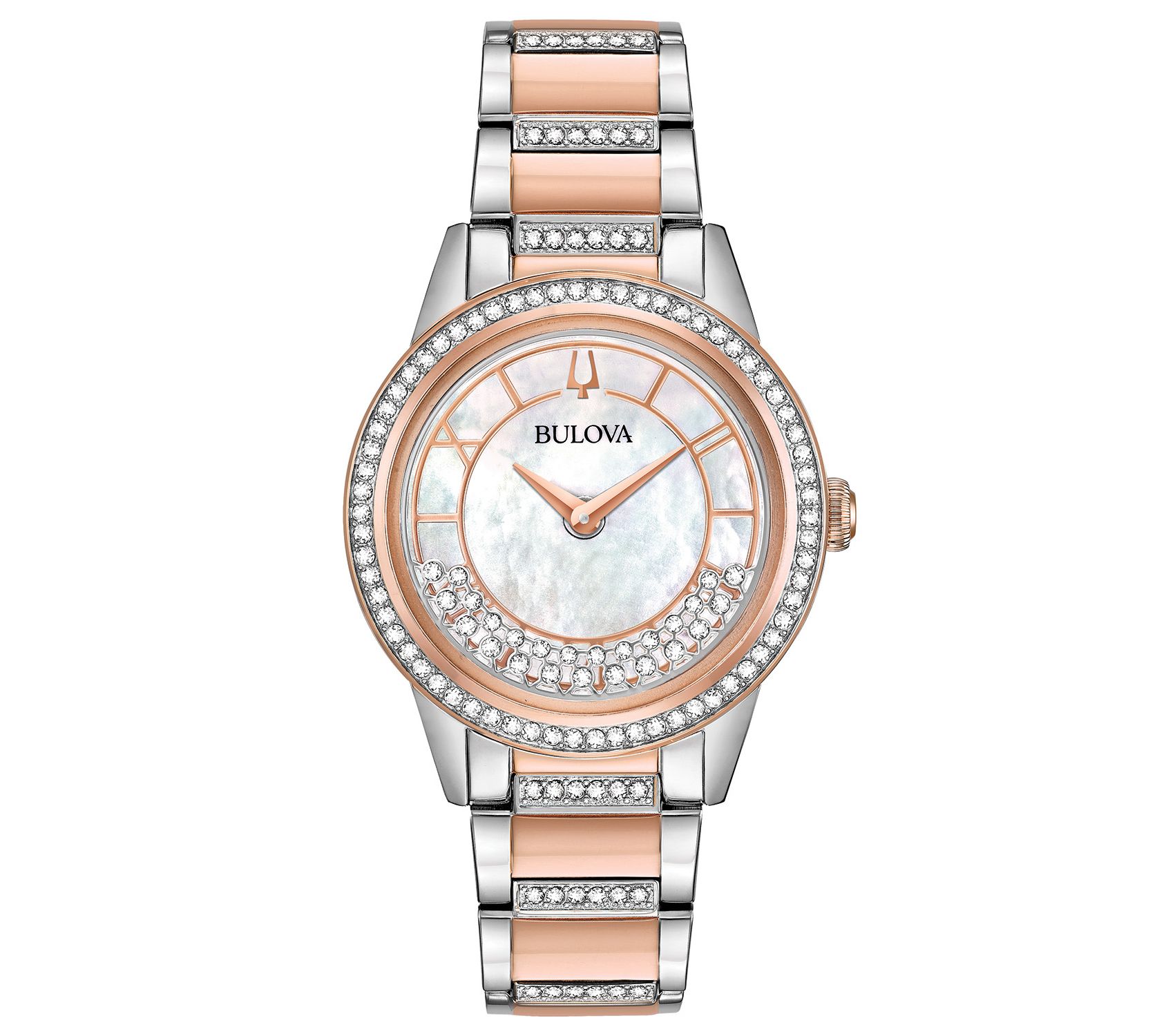 Bulova Women's Two-Tone Crystal TurnStyle Bracelet Watch