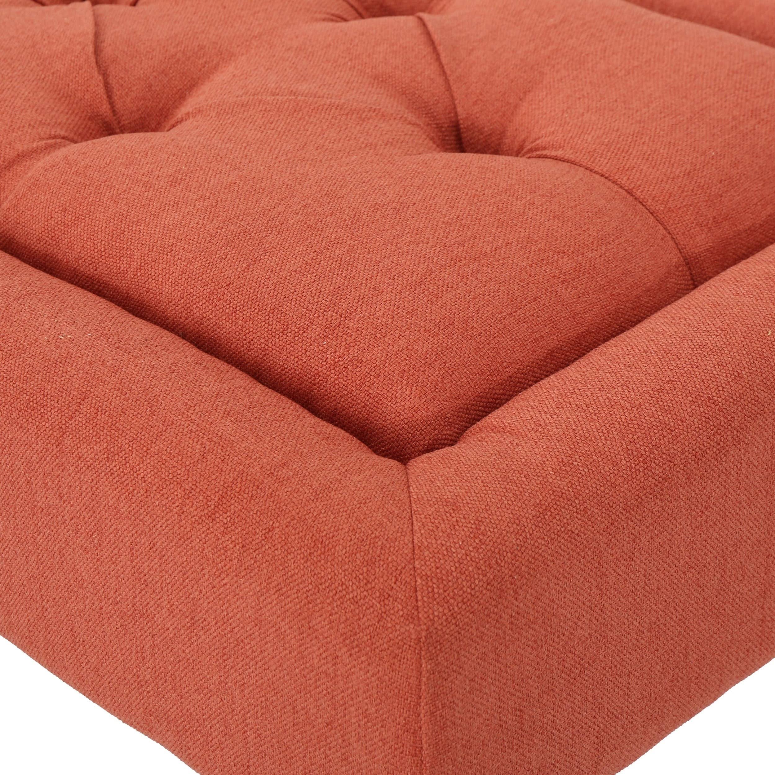 Christopher Knight Home Zyler Rectangle Tufted Fabric Ottoman Bench by, Blue