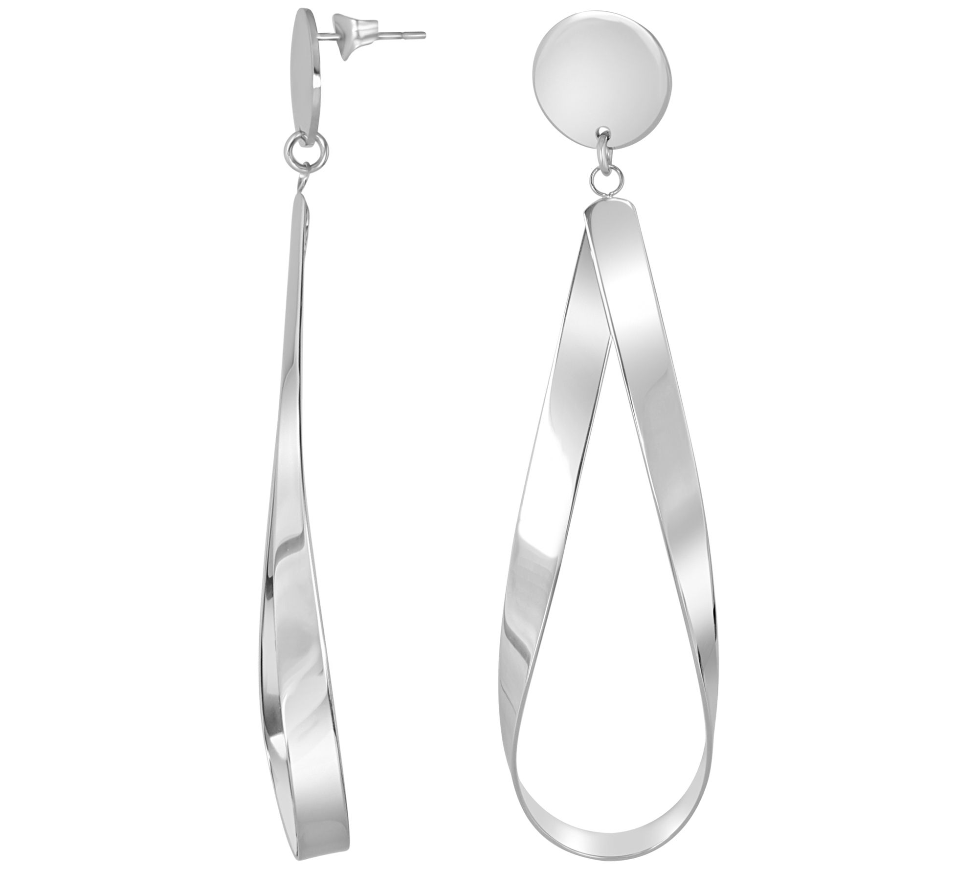 Steel by Design Ribbon Hoop Earrings