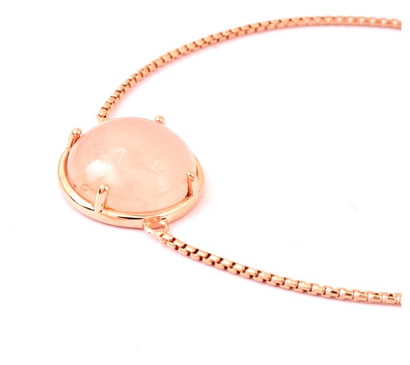 Affinity Gems 14K Plated Sterling Rose Quartz Bracelet