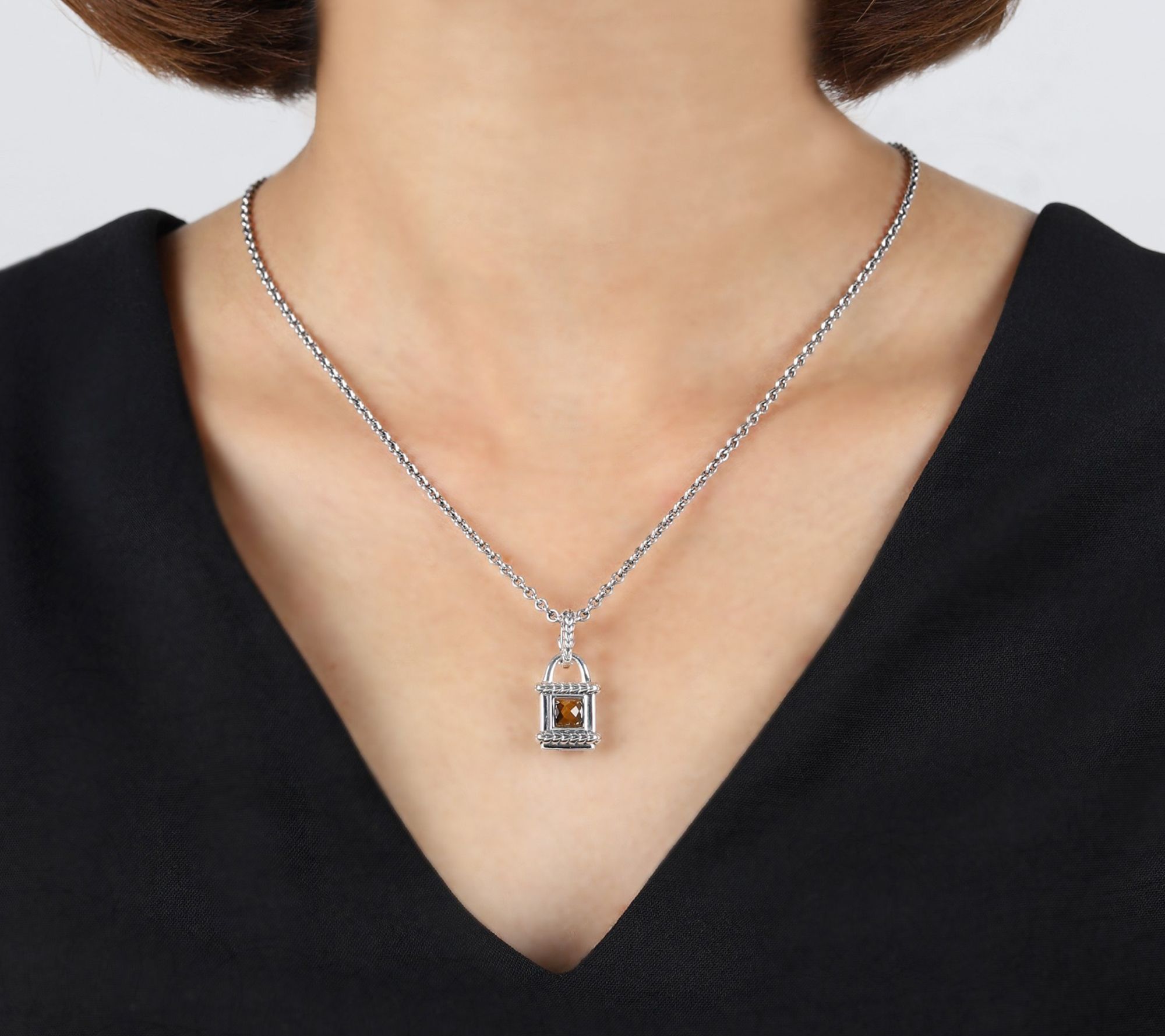 Tiffany Kay Studio Sterling Silver Tiger Eye Locket Necklace