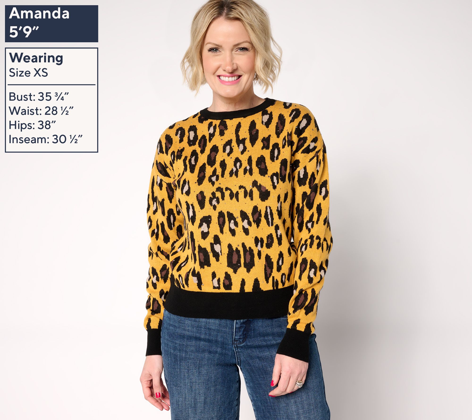 nicole by Nicole Miller Embellished Jacquard Sweater