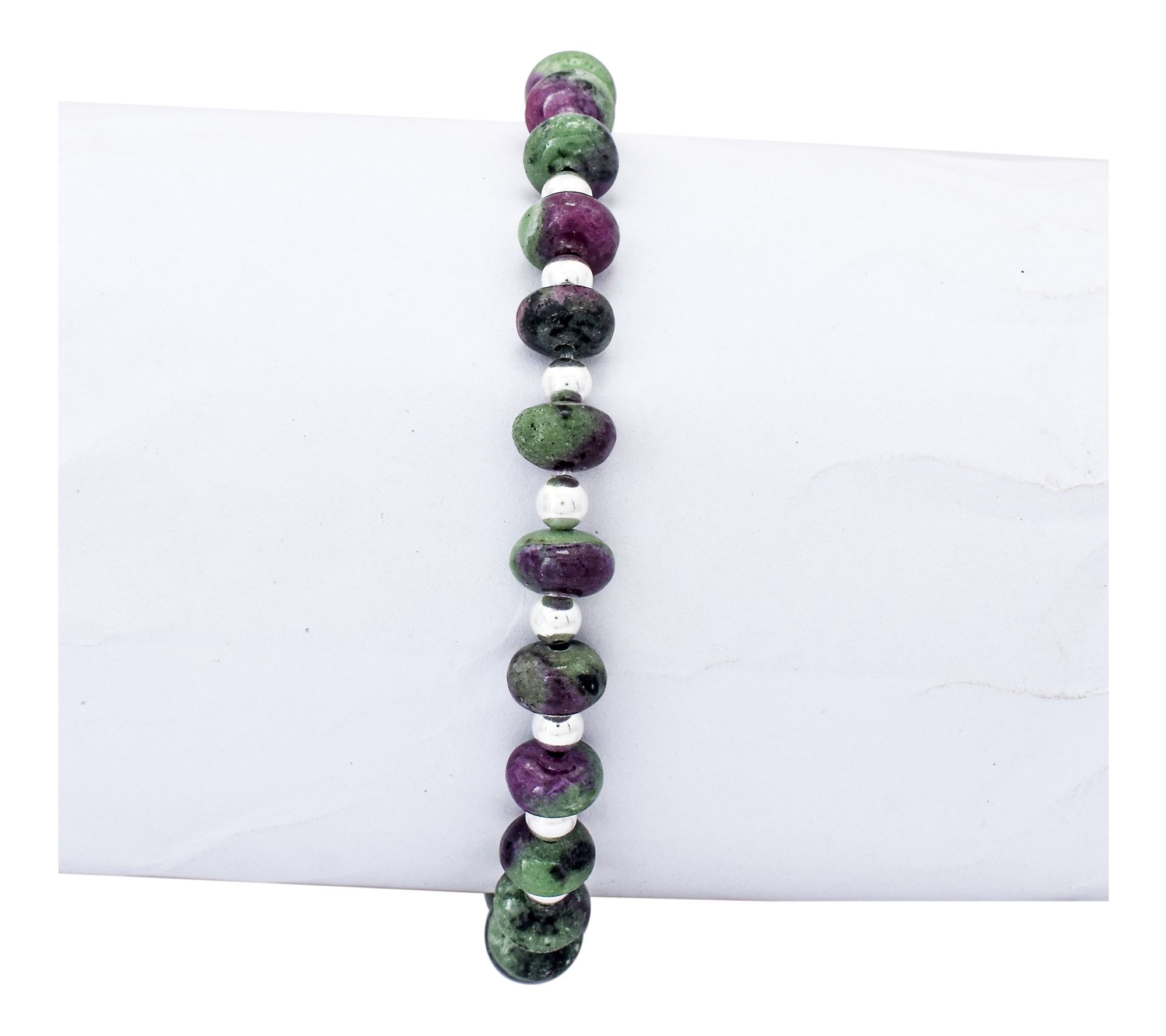 Affinity Gems Ruby Zoisite Endless Bracelet, Sterling