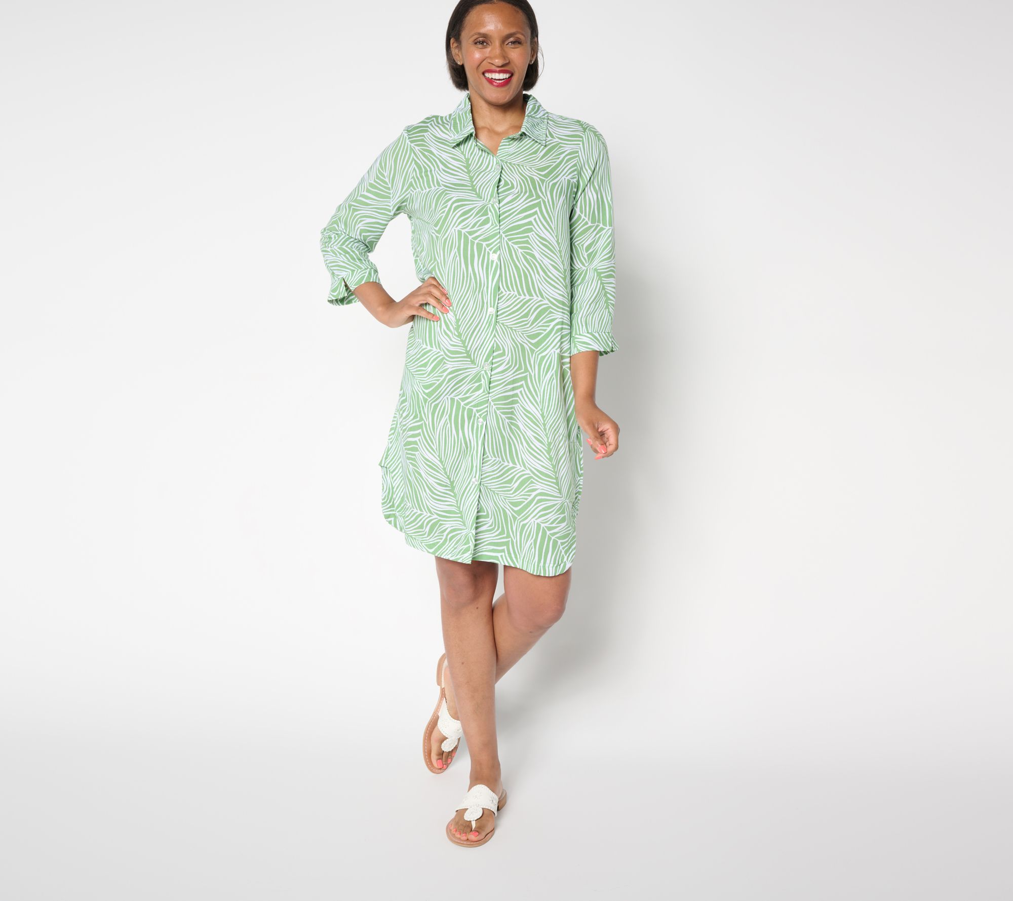 Stan Herman Woven Button Front Halftan