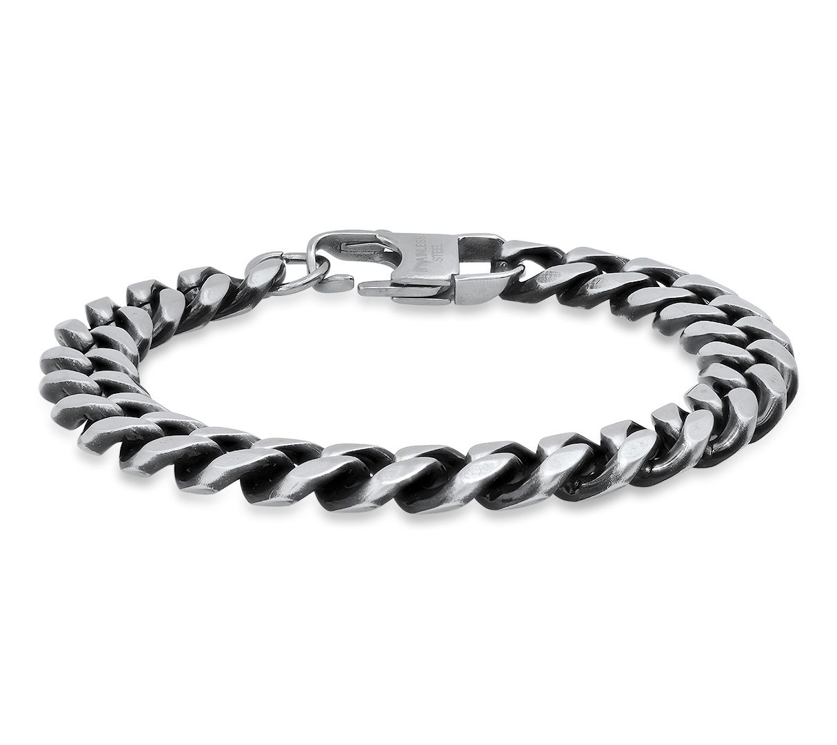 Steel by Design Men's Smooth Cuban Link Chain Bracelet